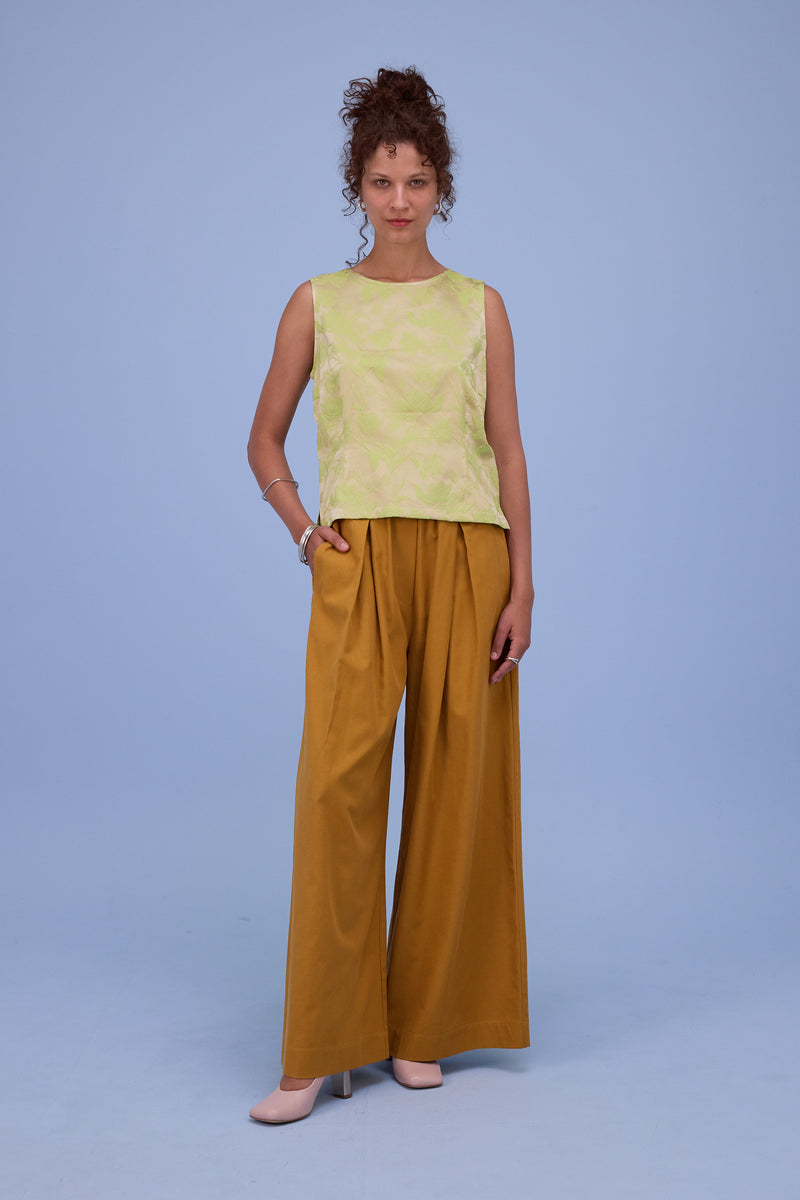 Danielle top in lime glow jacquard