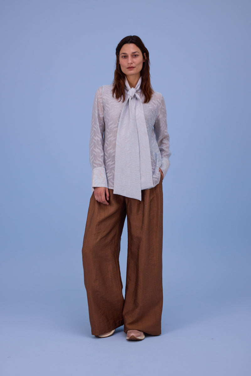 Gilou hemd in transparent sky blue stripes