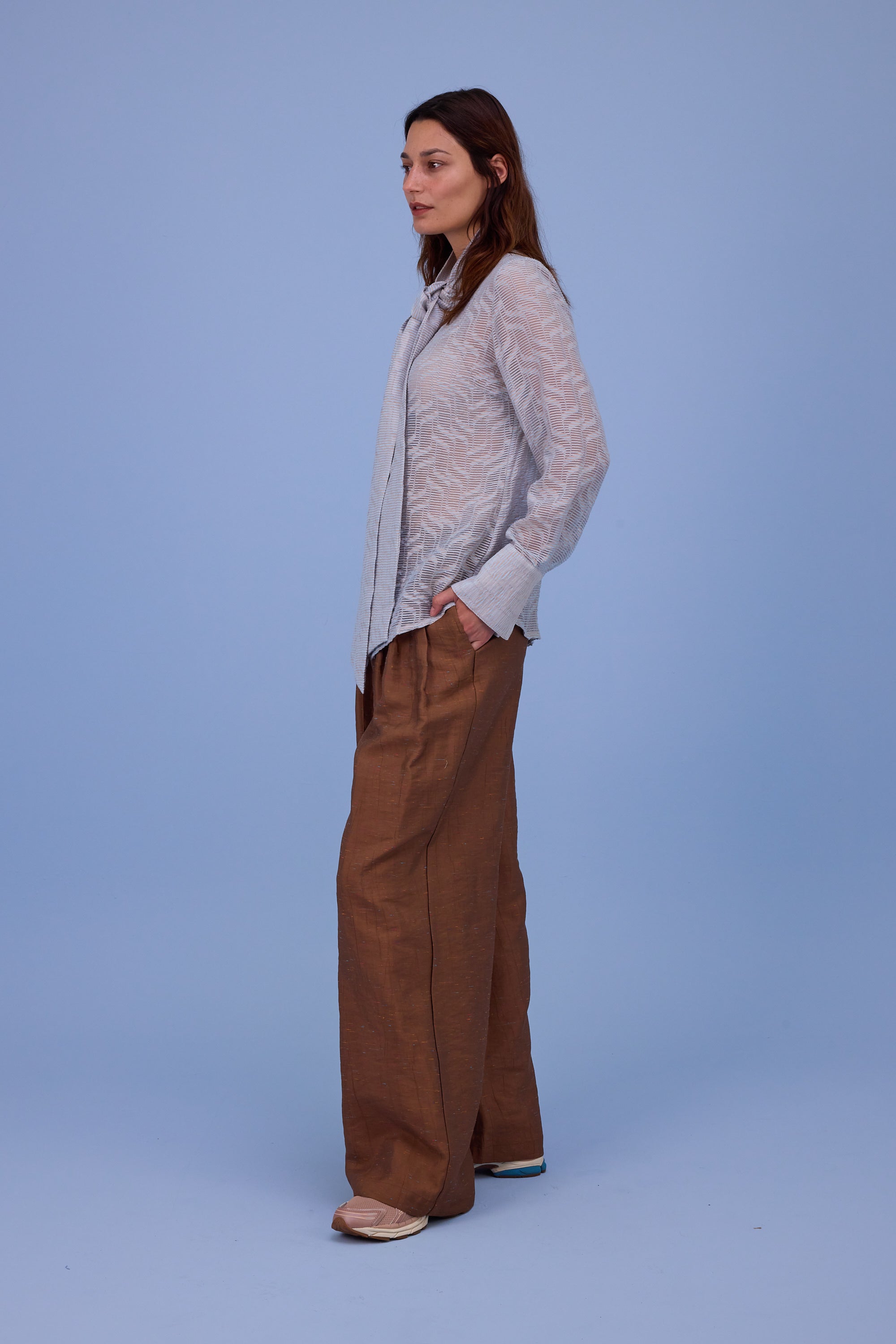 Gilou hemd in transparent sky blue stripes