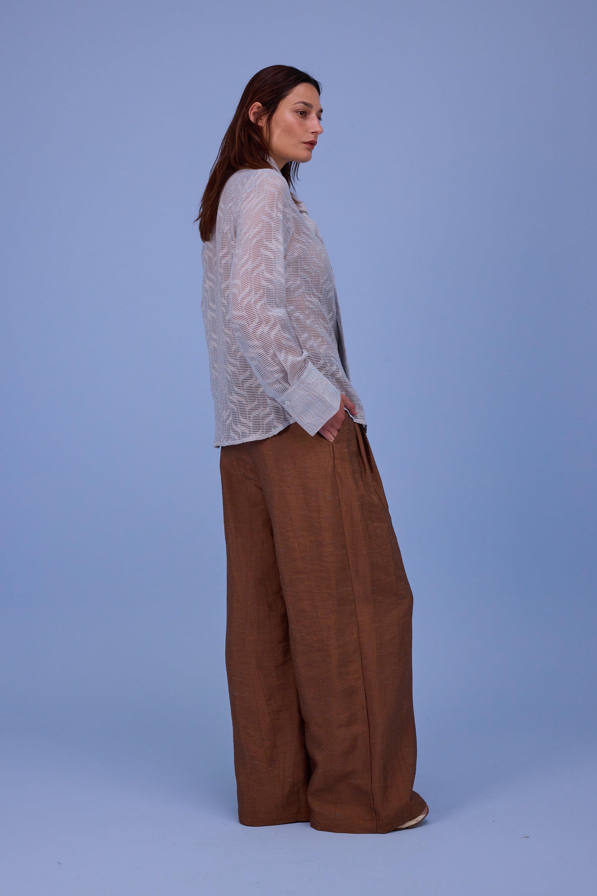 Gilou hemd in transparent sky blue stripes