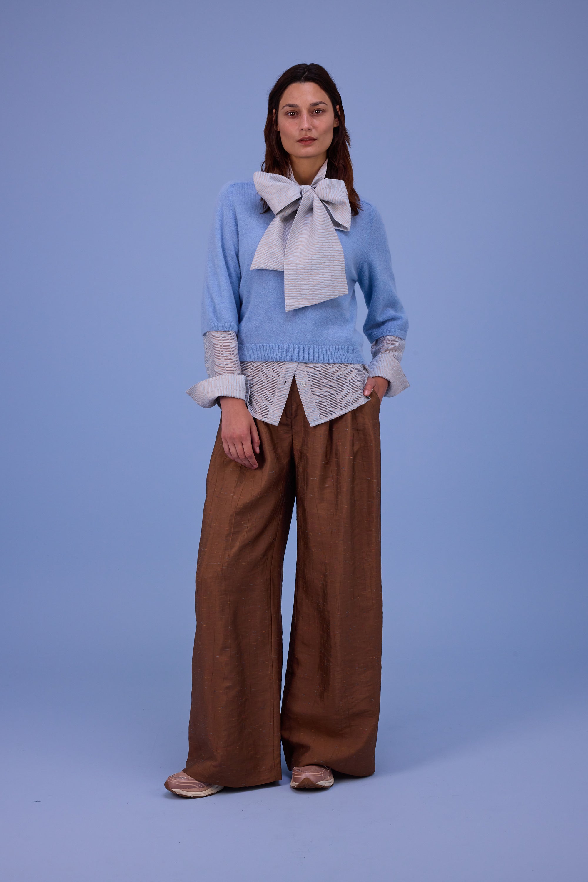 Gilou hemd in transparent sky blue stripes