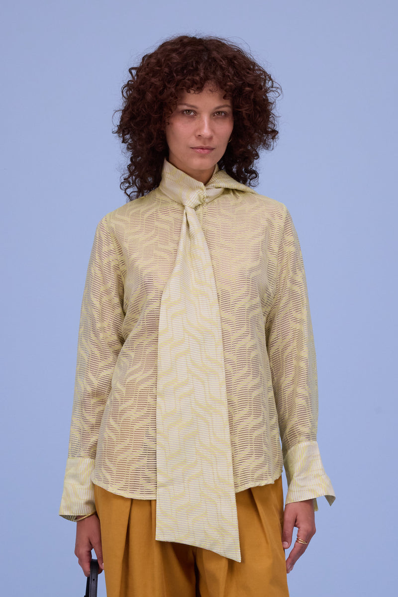 Gilou hemd in transparent lime stripes