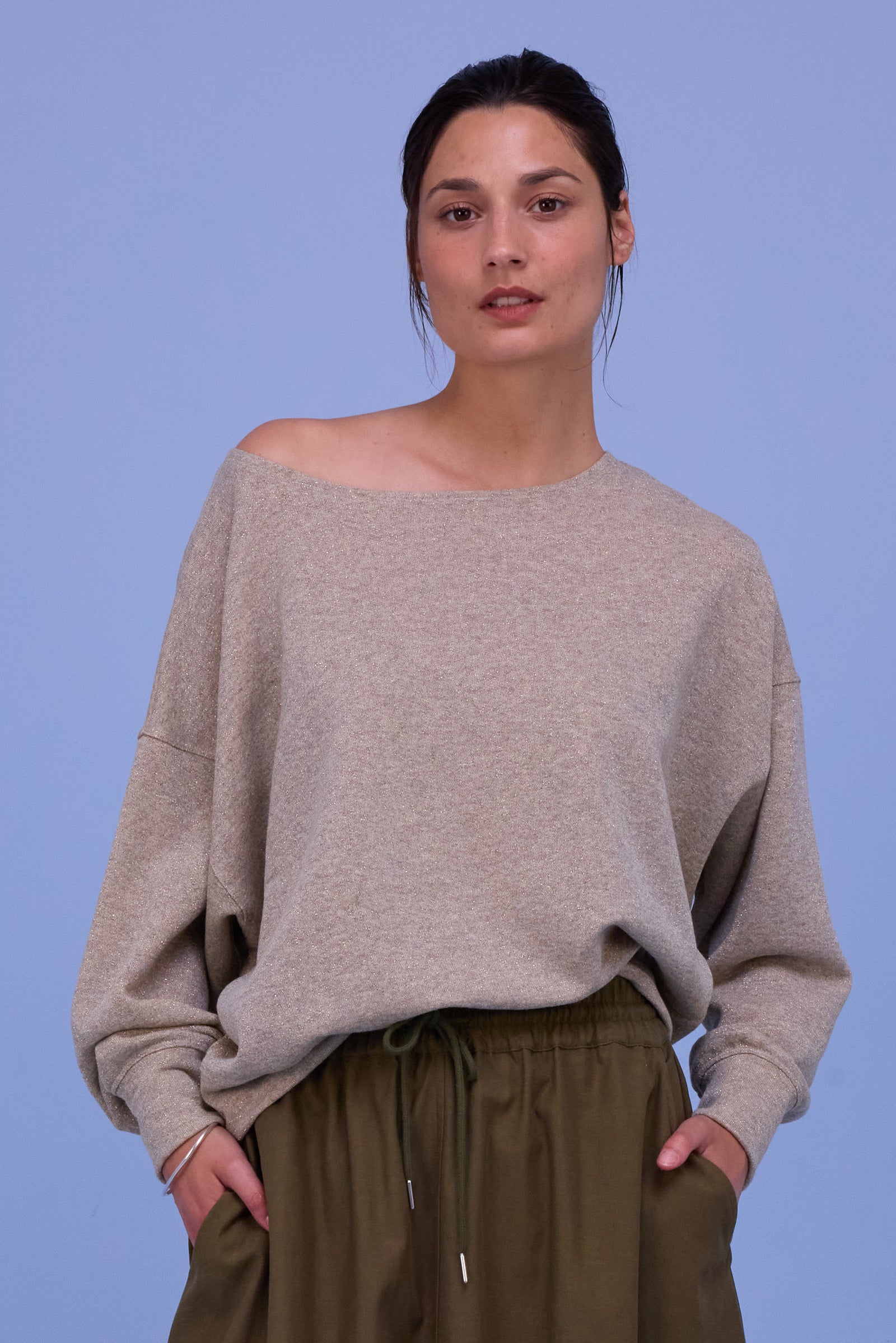 Gisele sweater in gold lurex