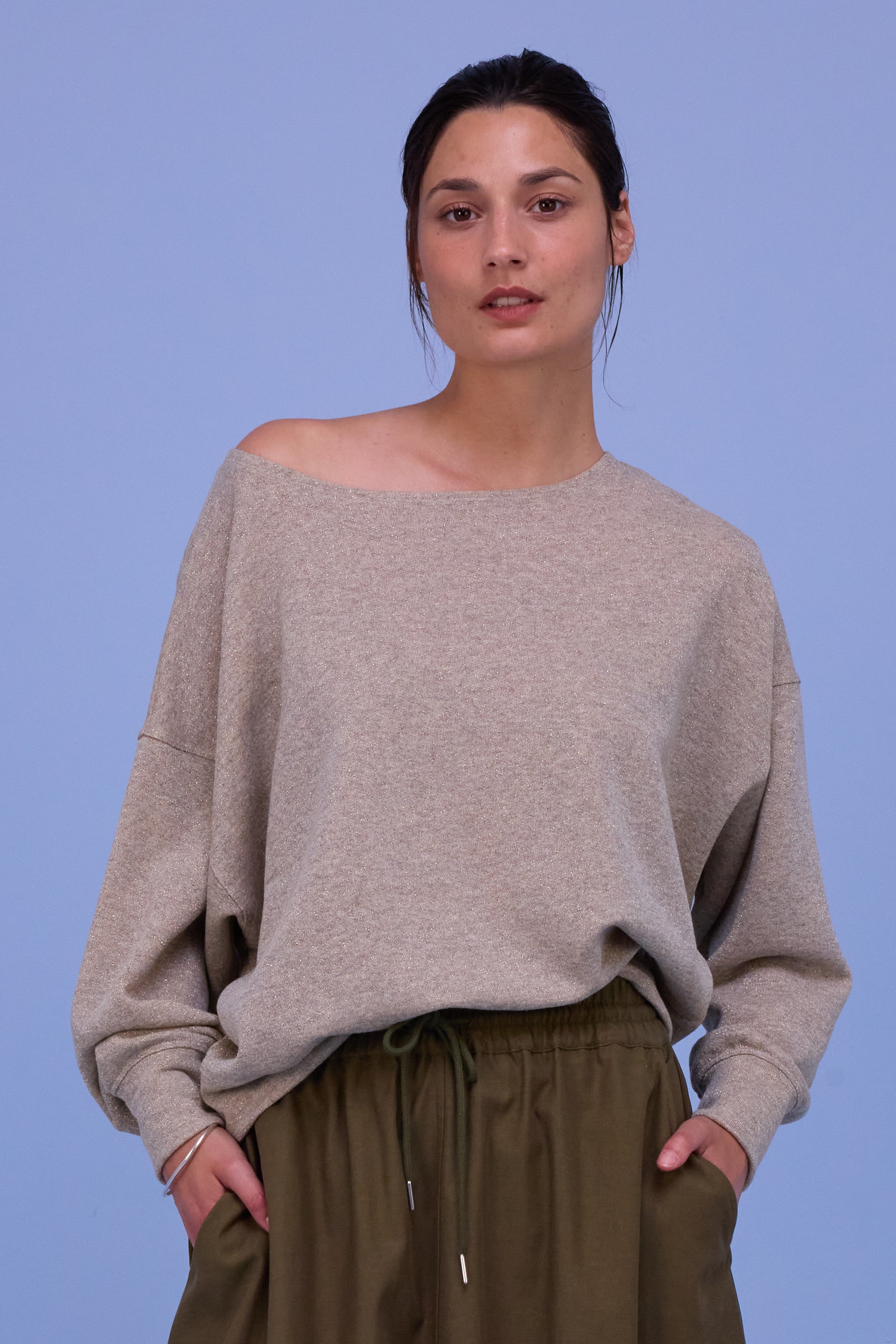 Gisele sweater in gold lurex