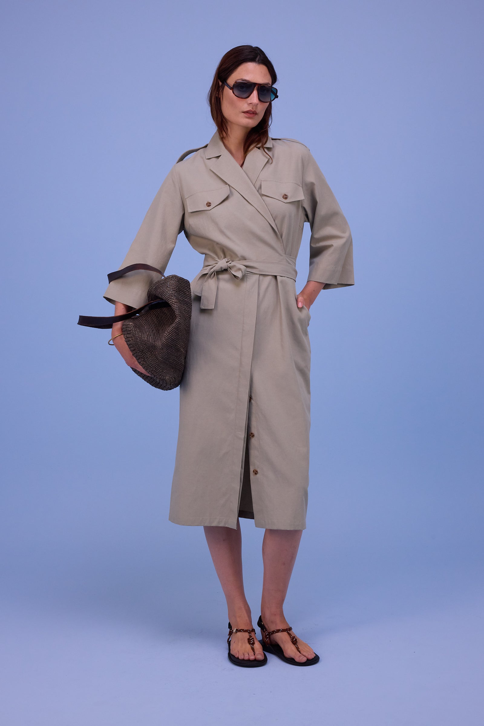 Hima dress in dust sage