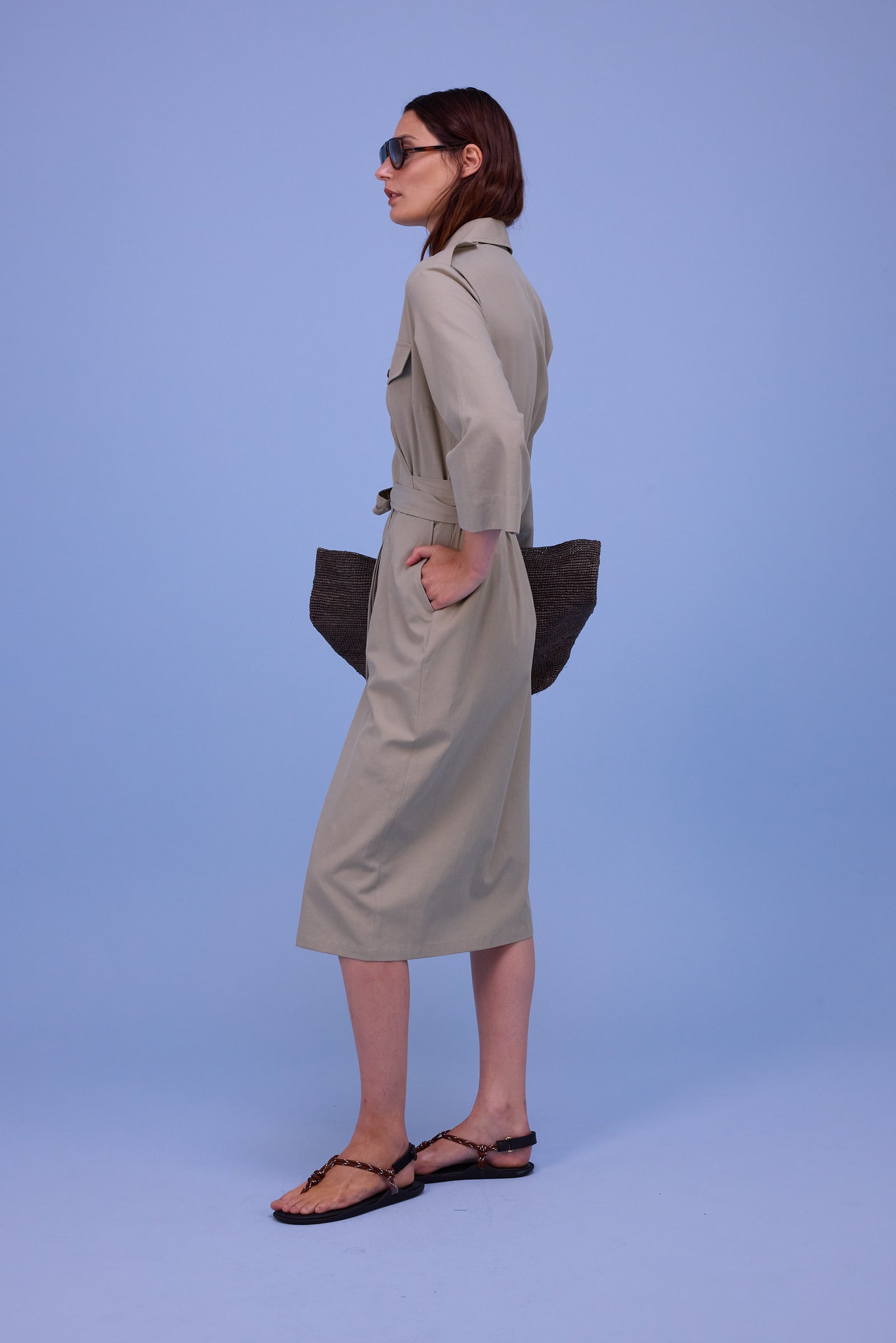 Hima dress in dust sage