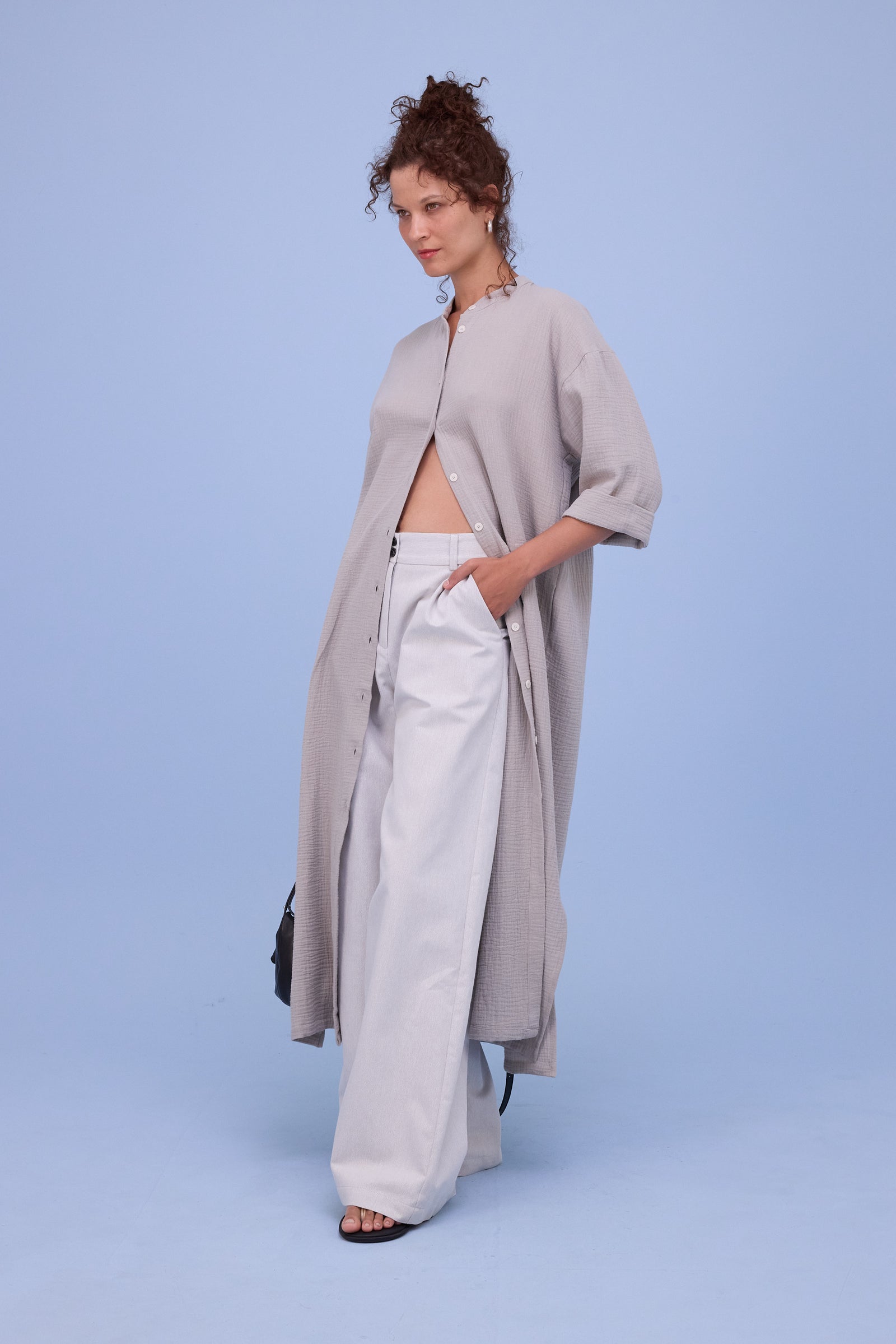 Halina jurk in dove tetra