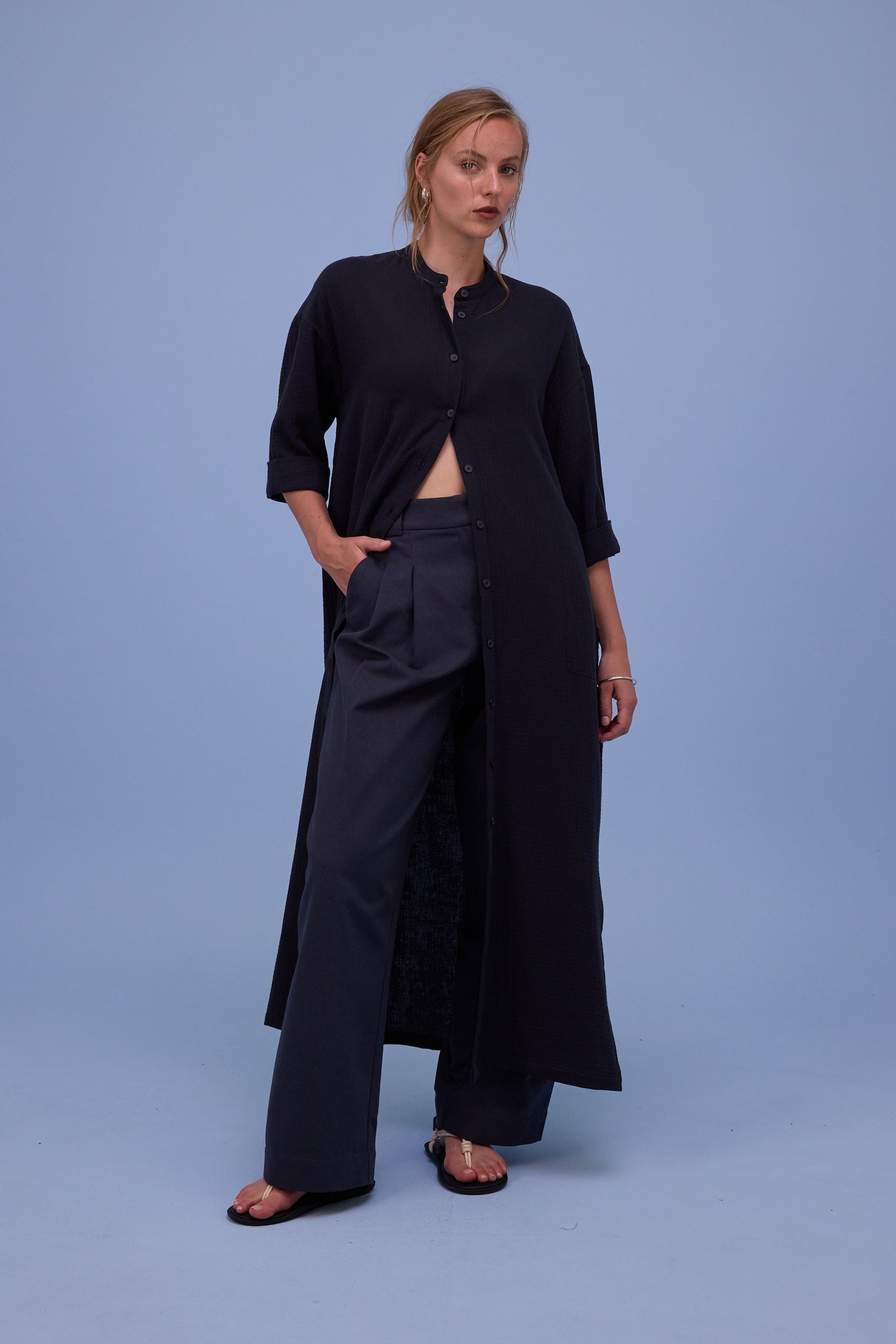 Halina jurk in off-black tetra