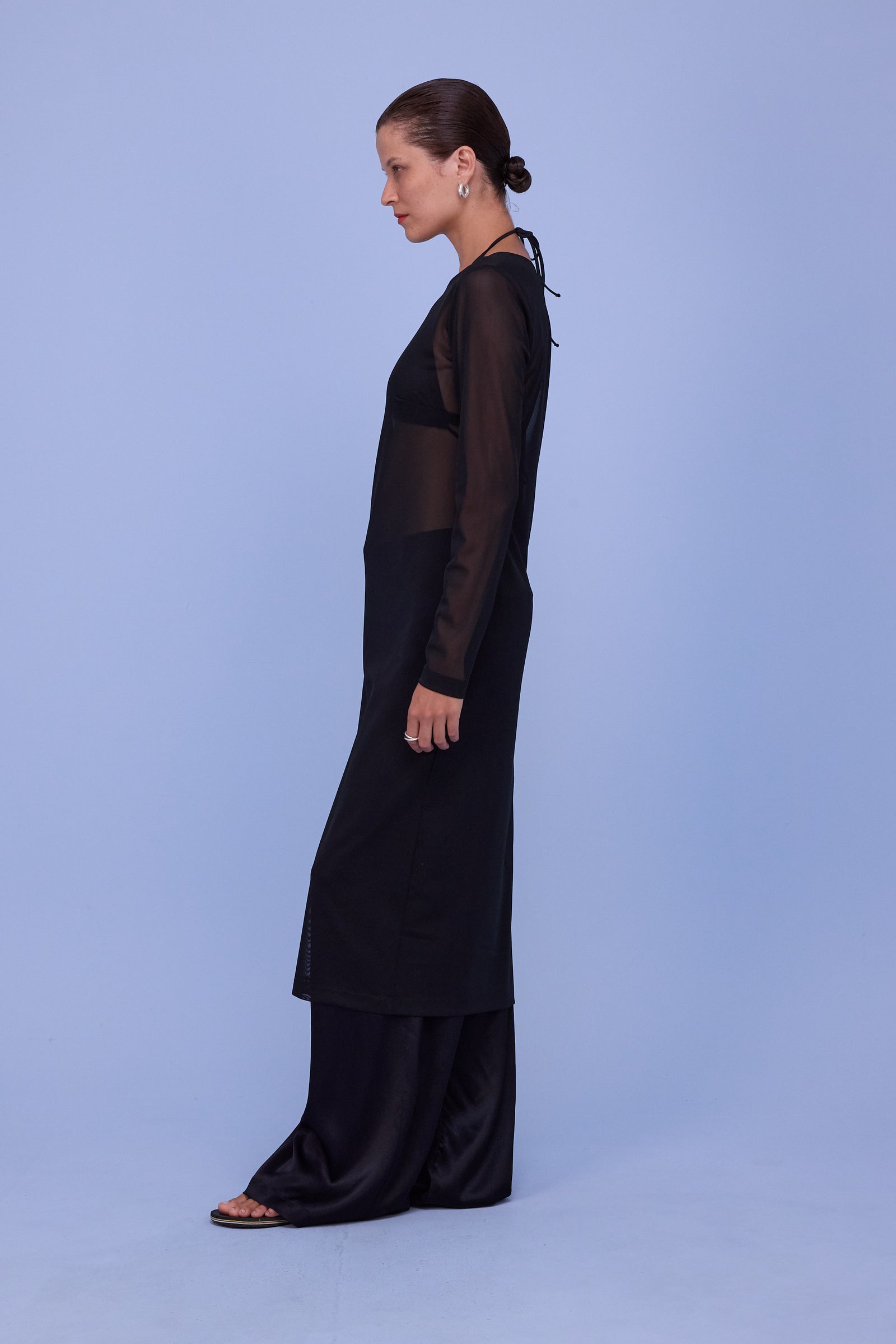 Gerlinde jurk in black mesh