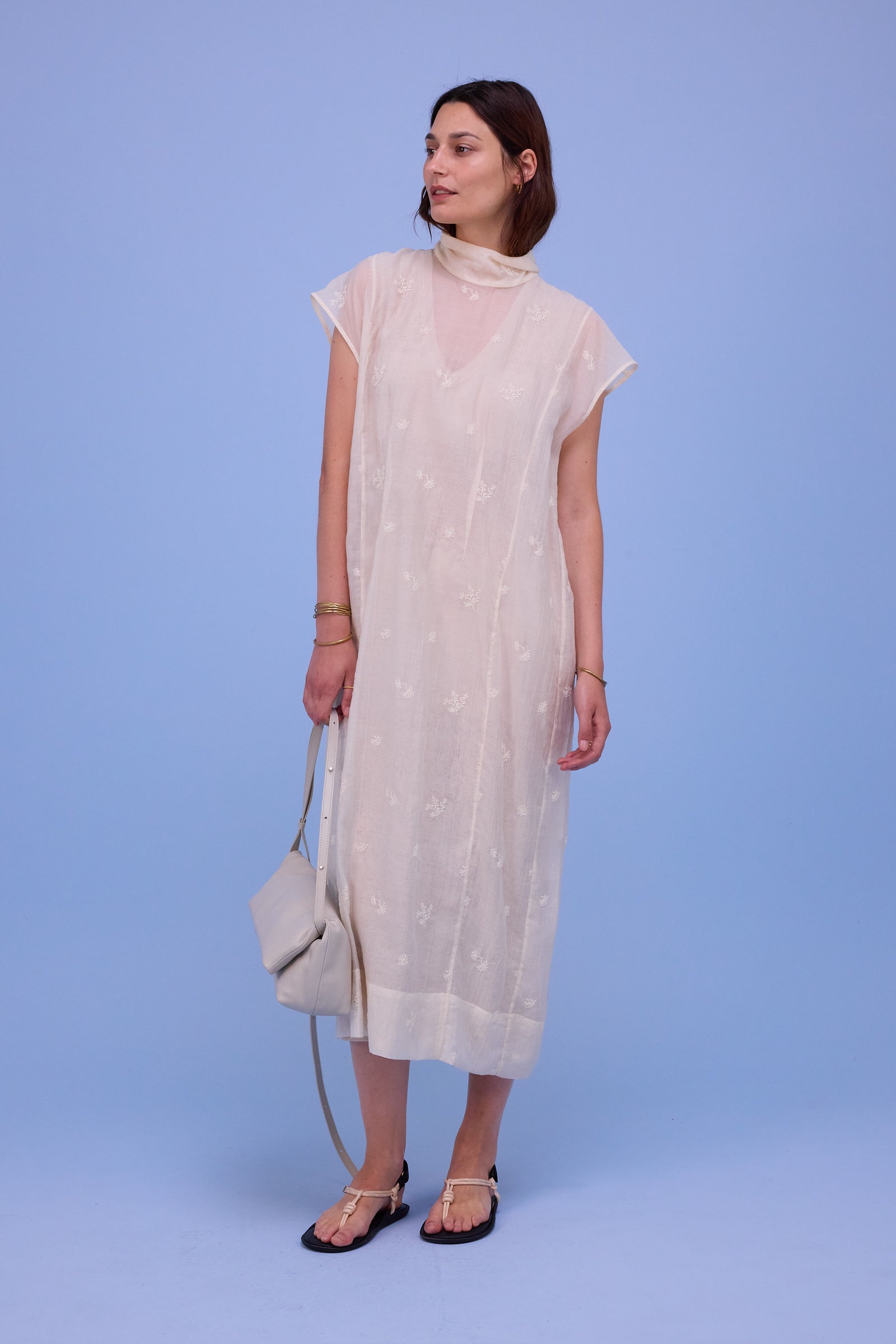 Hazel jurk in ecru verbena