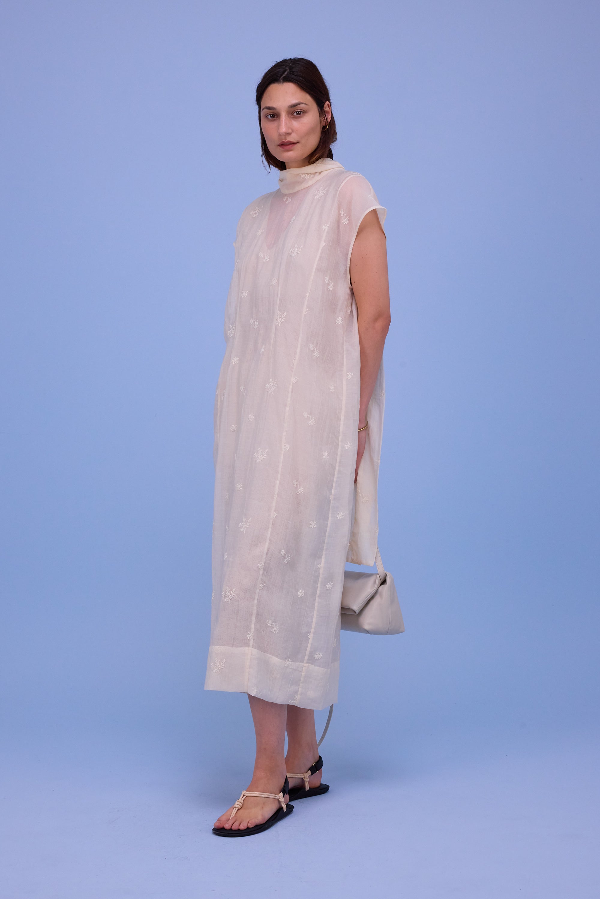 Hazel jurk in ecru verbena