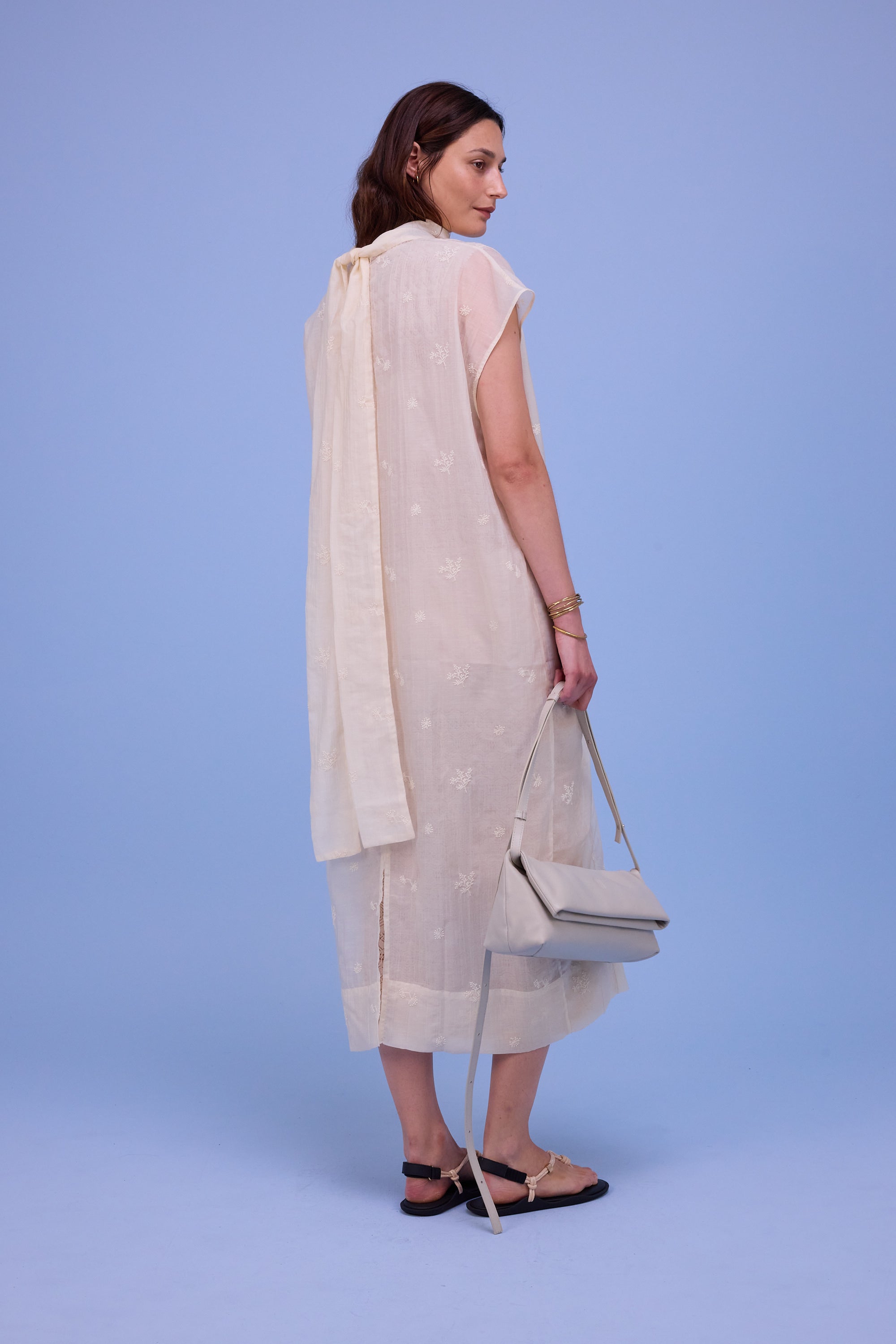 Hazel jurk in ecru verbena