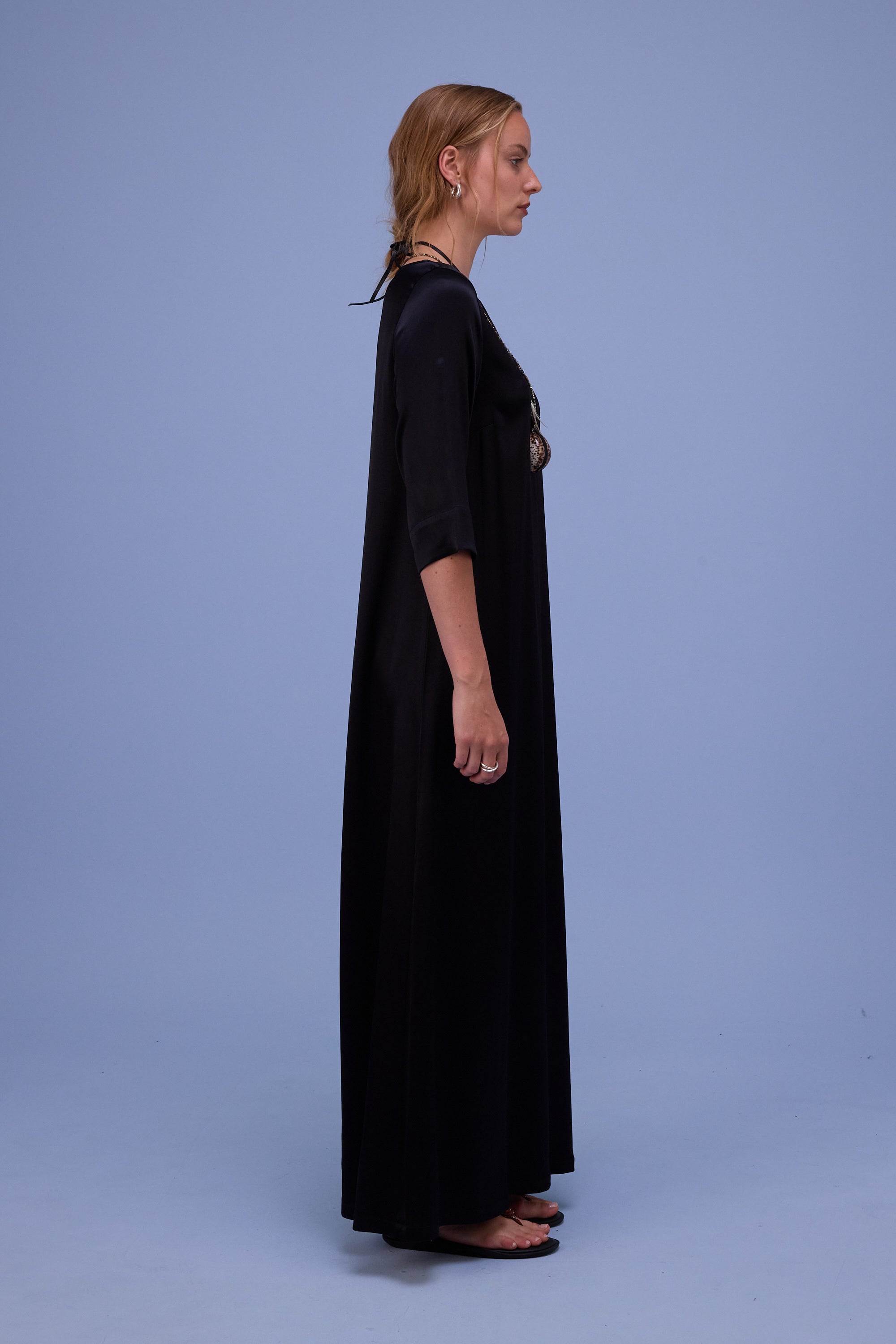 Francine dress in shiny black