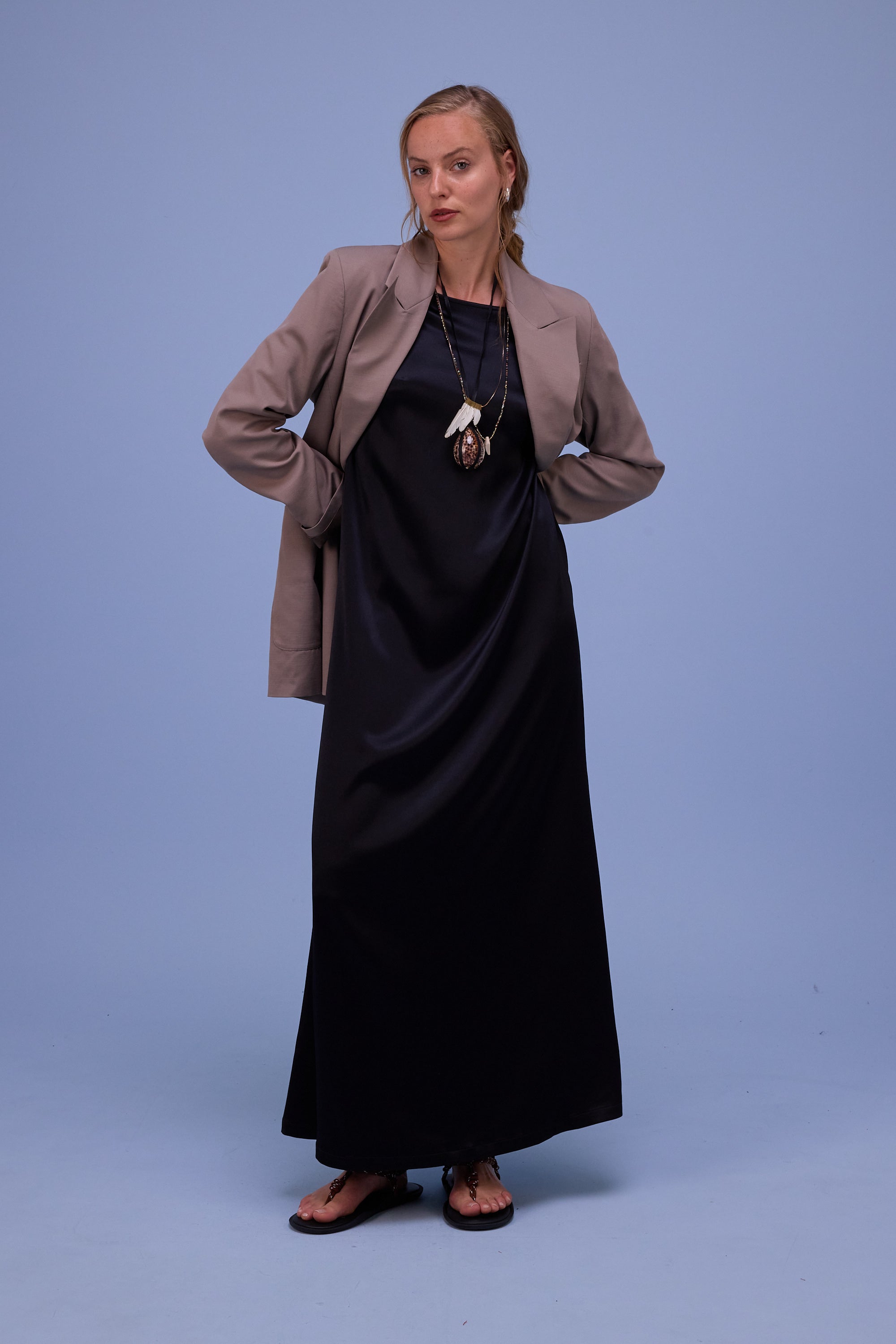 Francine dress in shiny black