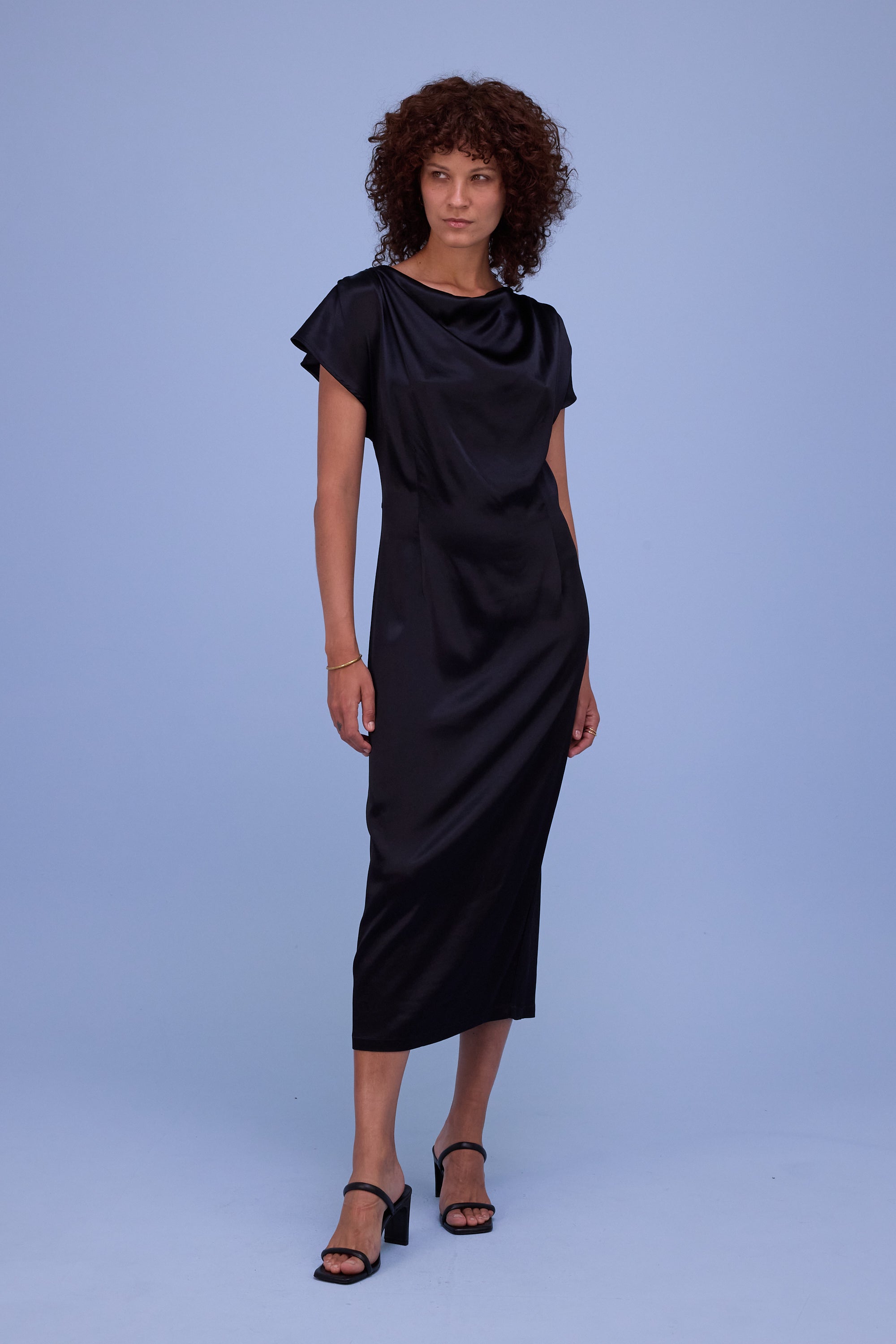 Hortense jurk in shiny black