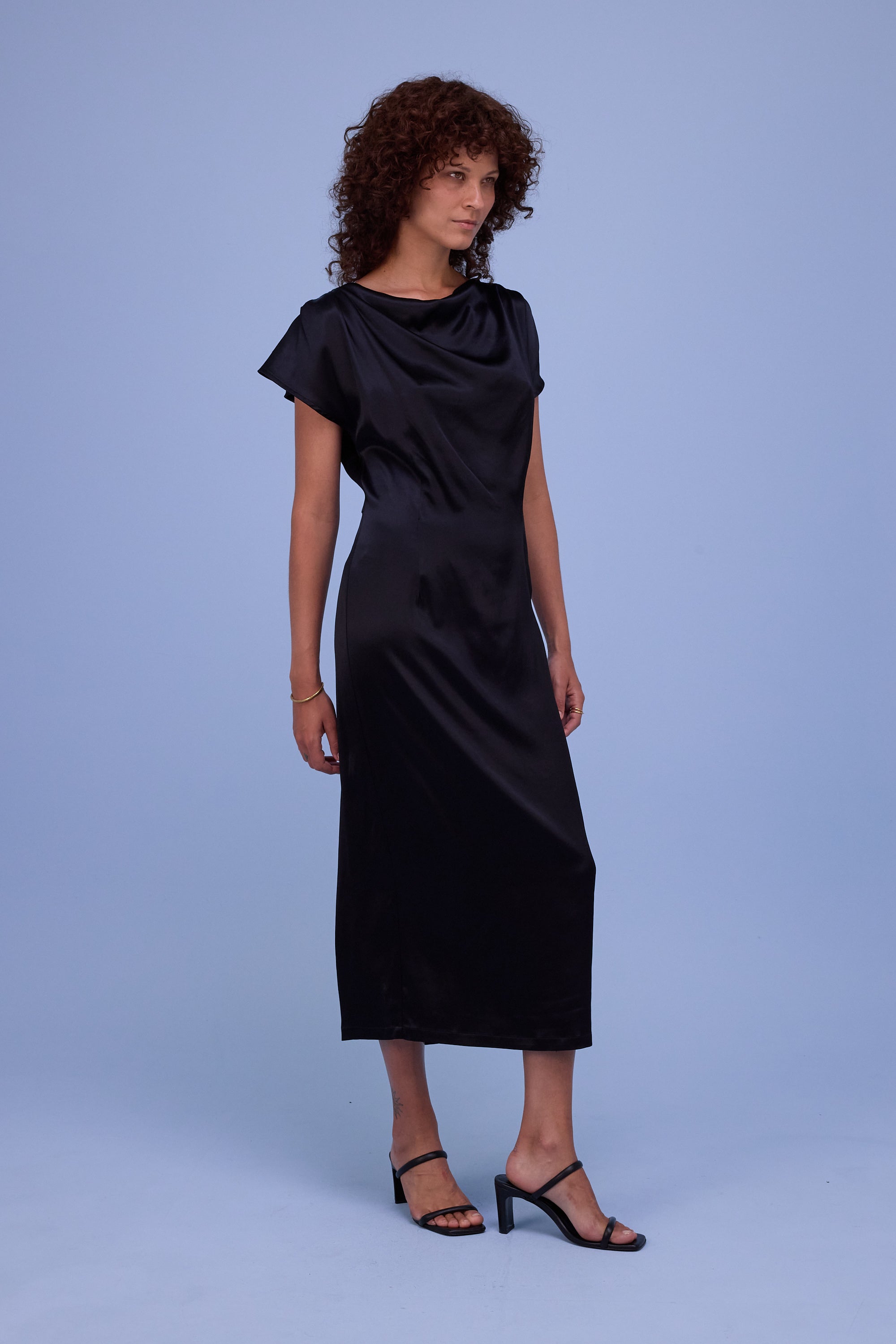 Hortense jurk in shiny black