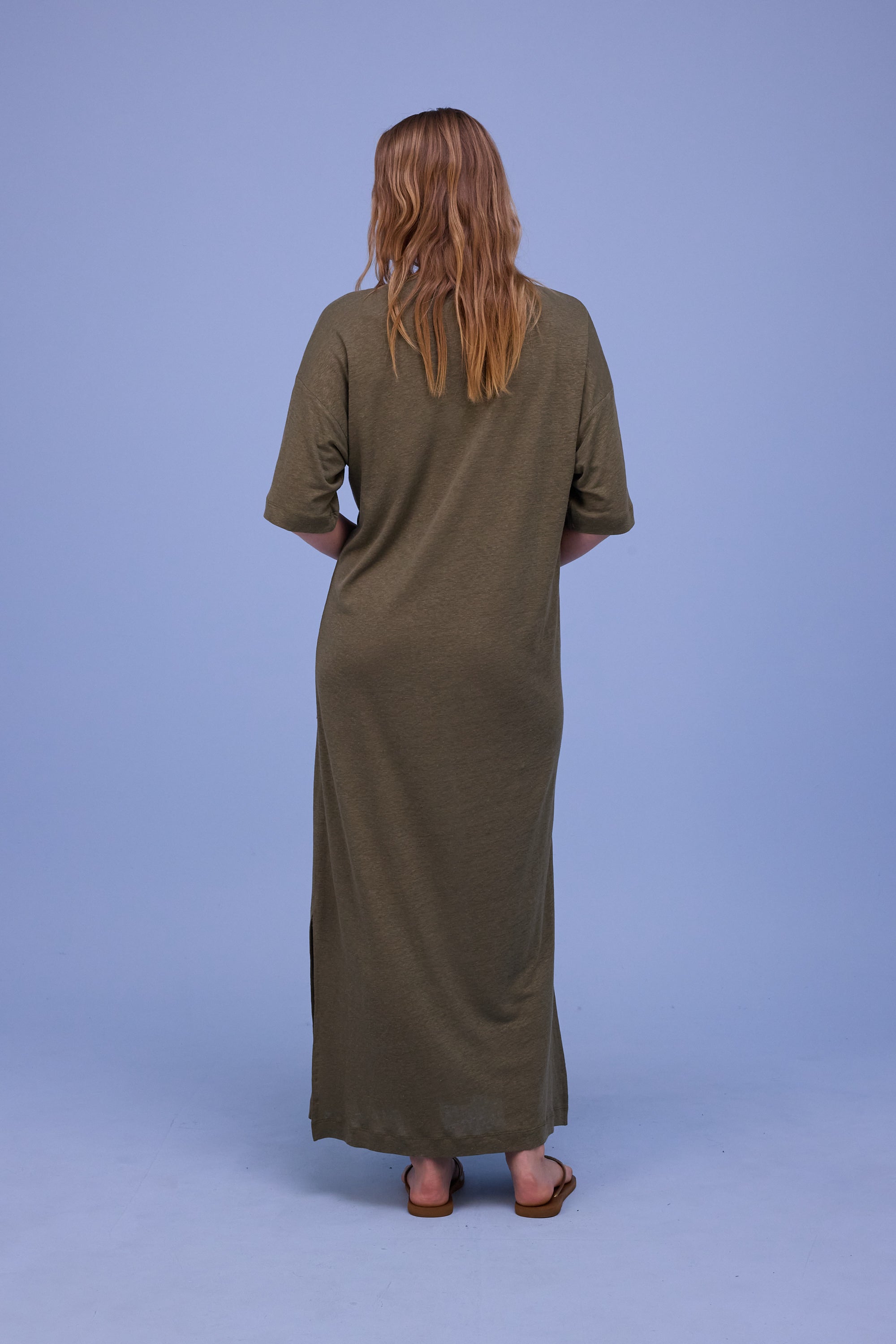 Funic jurk in dark olive