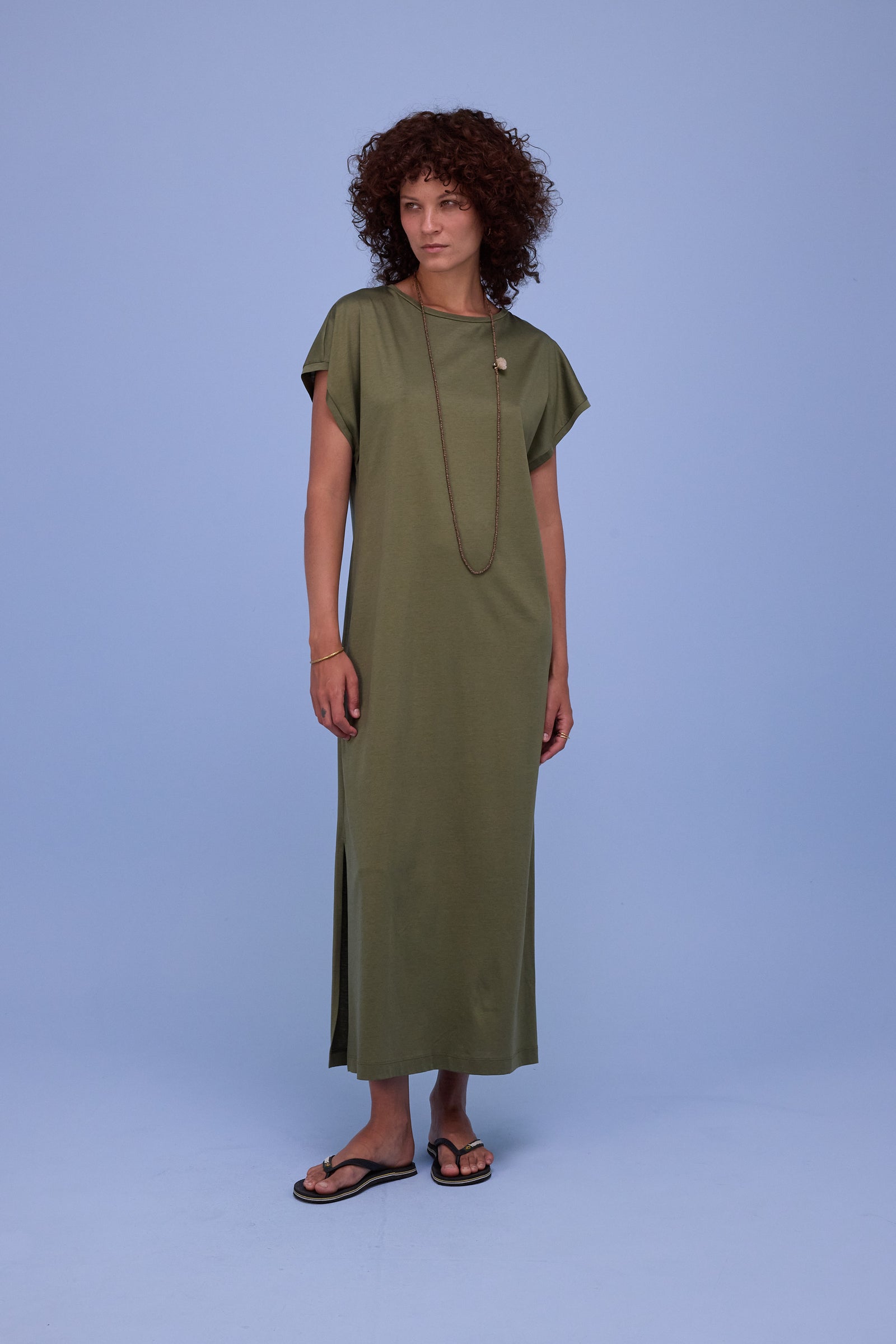 Denise jurk in dark olive