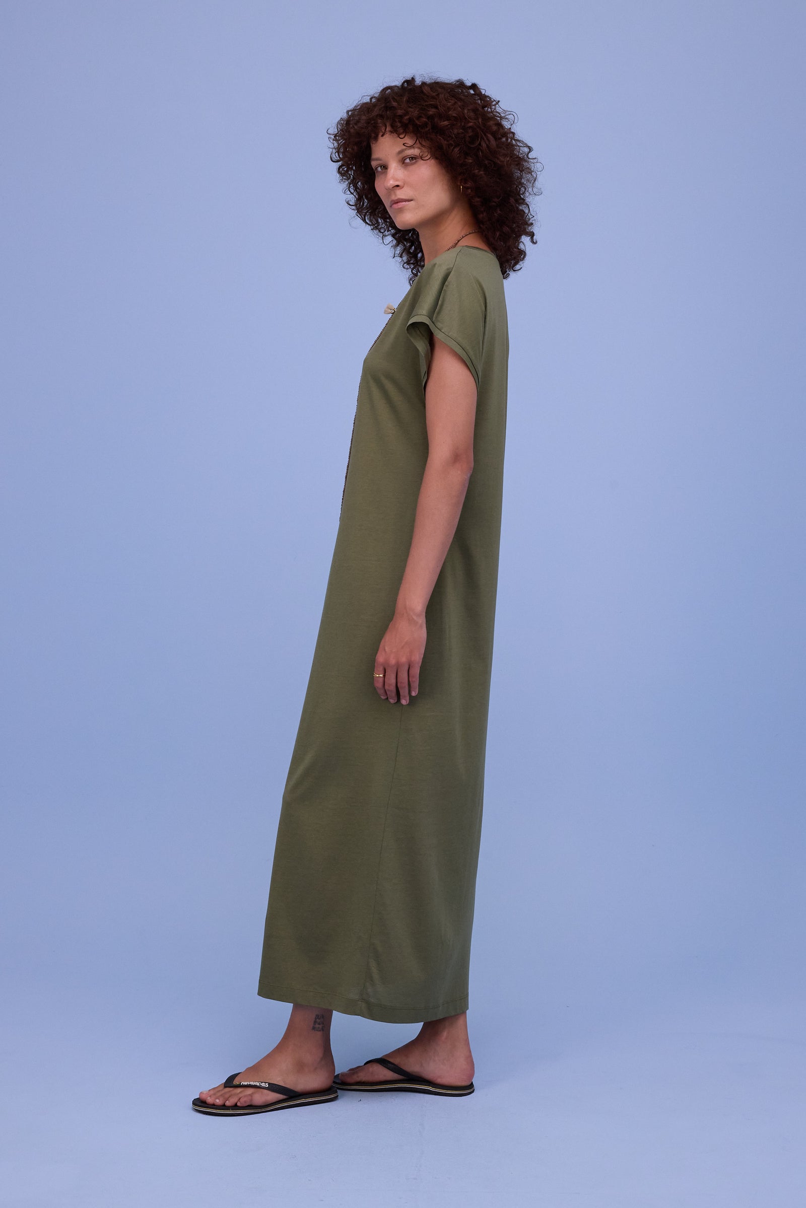 Denise jurk in dark olive