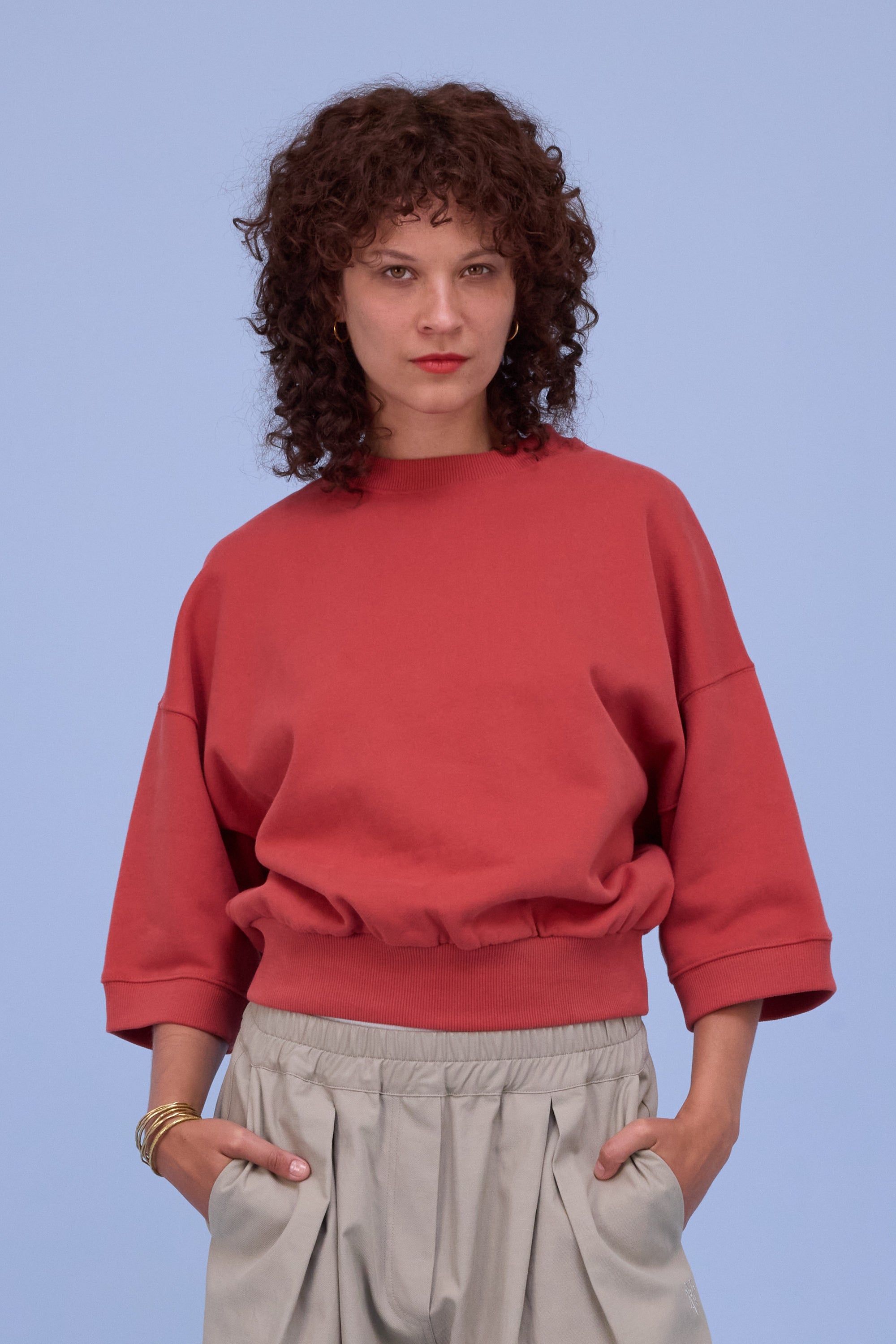 Hibiscus sweater in bossa nova