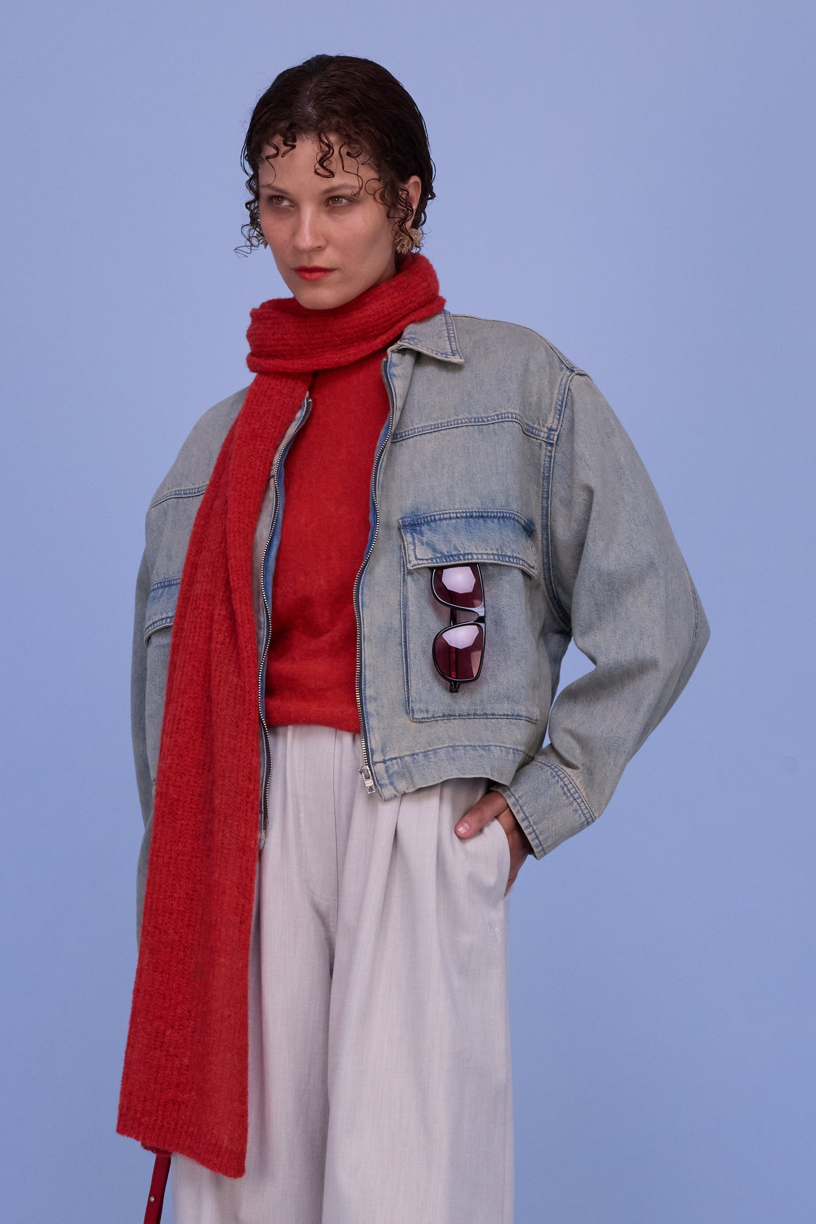 Hervé jasje in sand denim