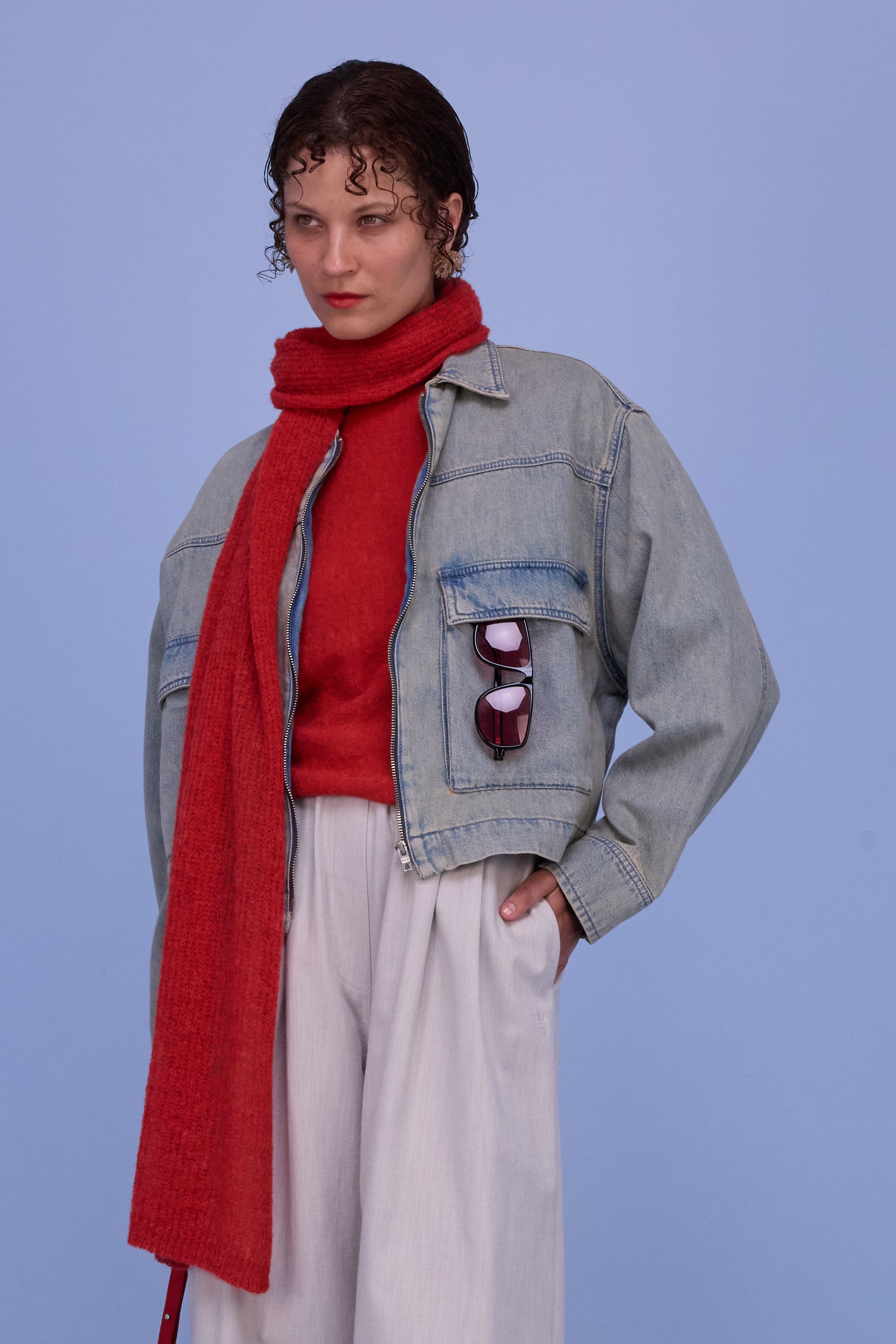 Hervé jasje in sand denim