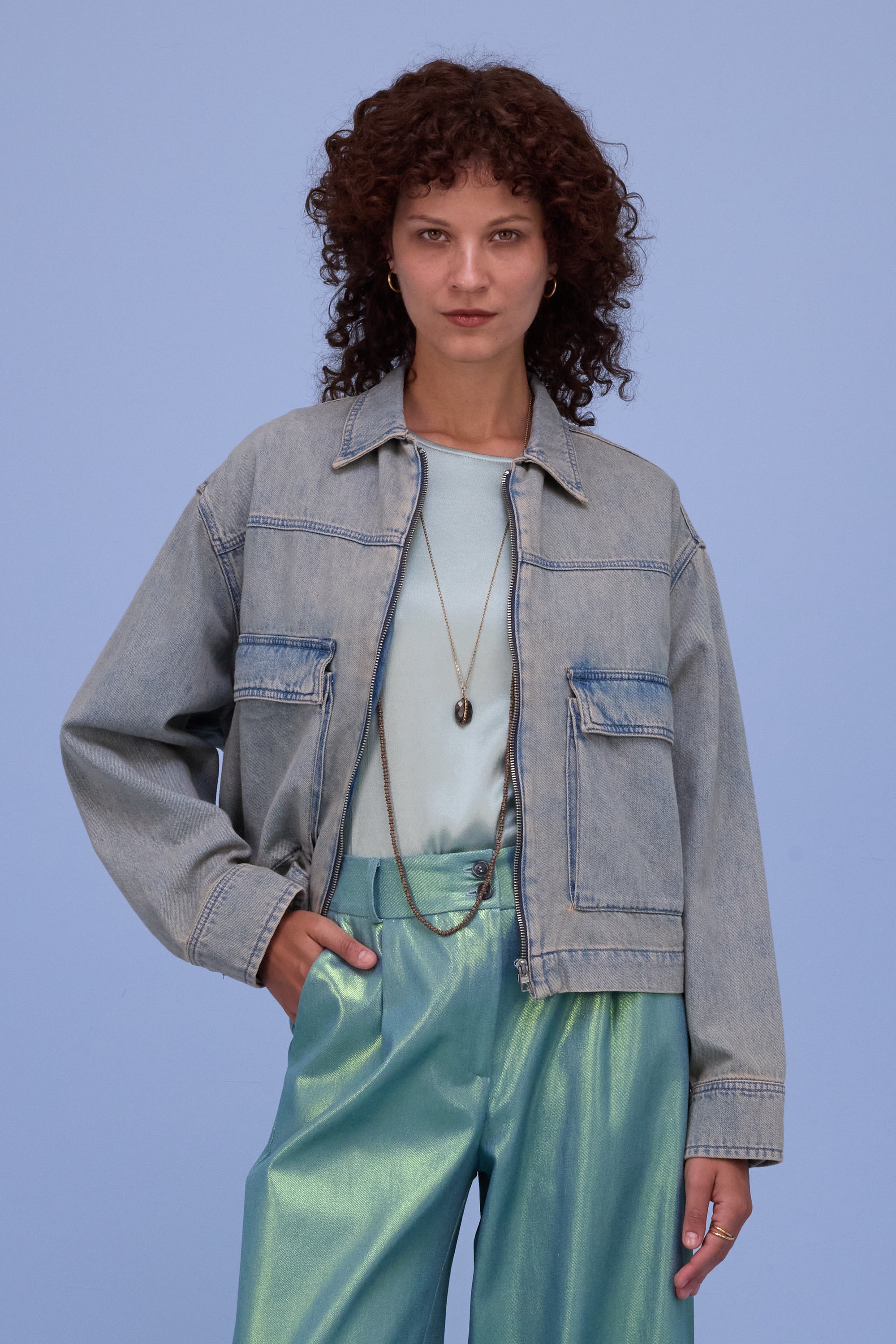 Hervé jasje in sand denim