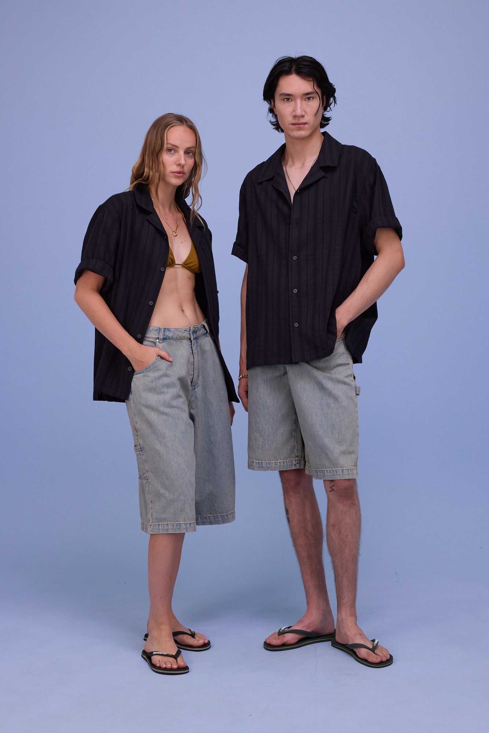 Hopper bermuda in sand denim