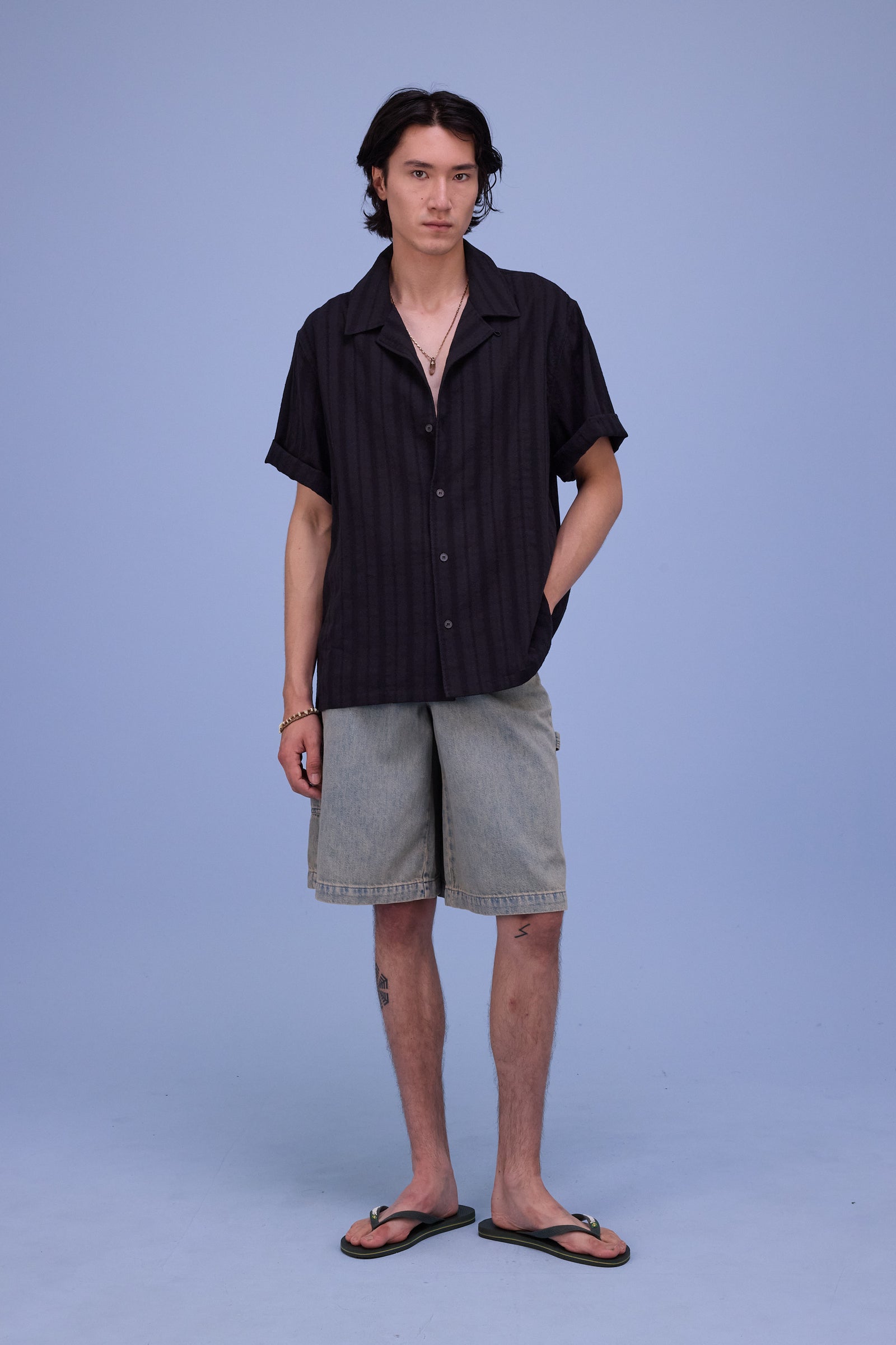 Hopper bermuda in sand denim