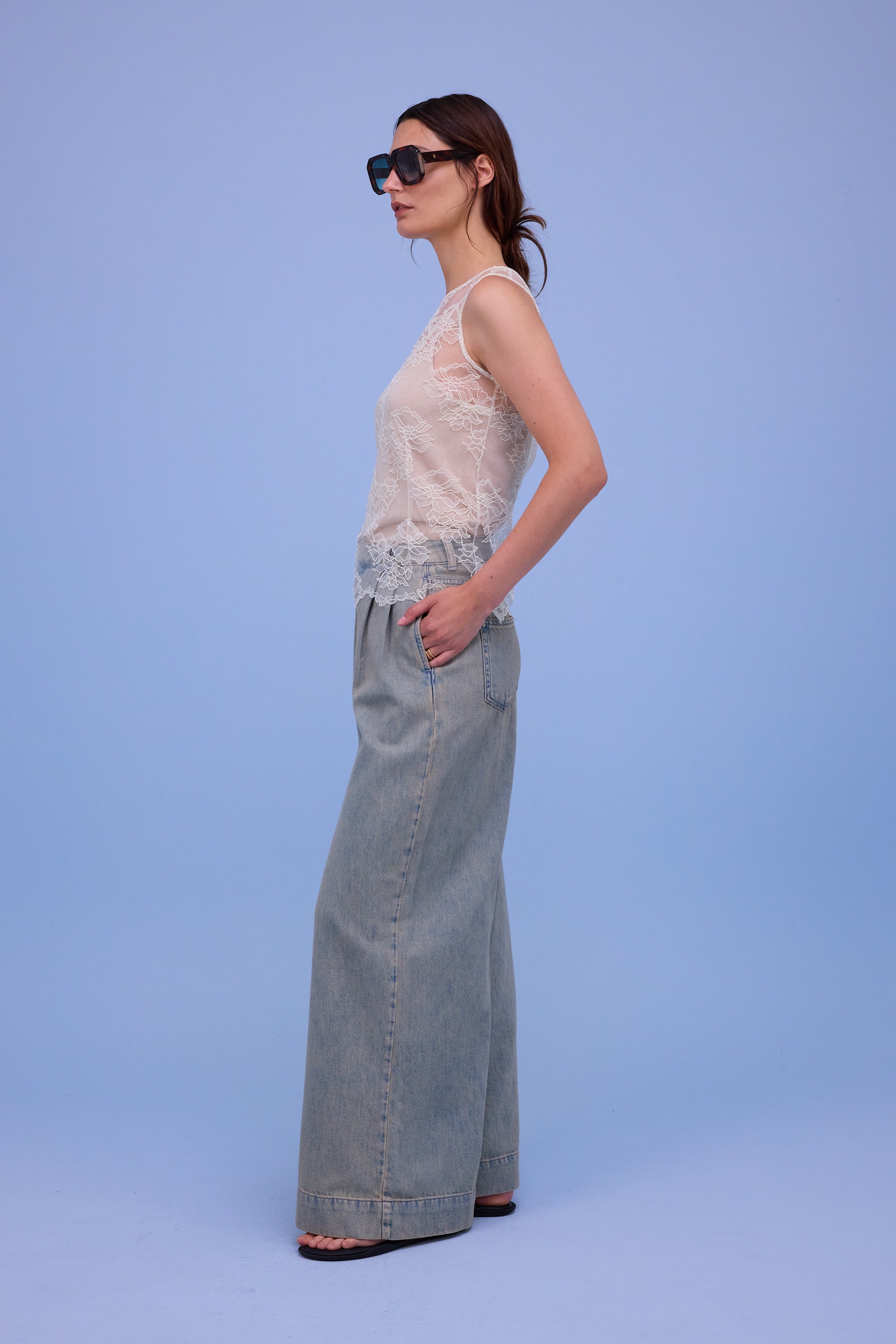 Horijn trousers in sand denim