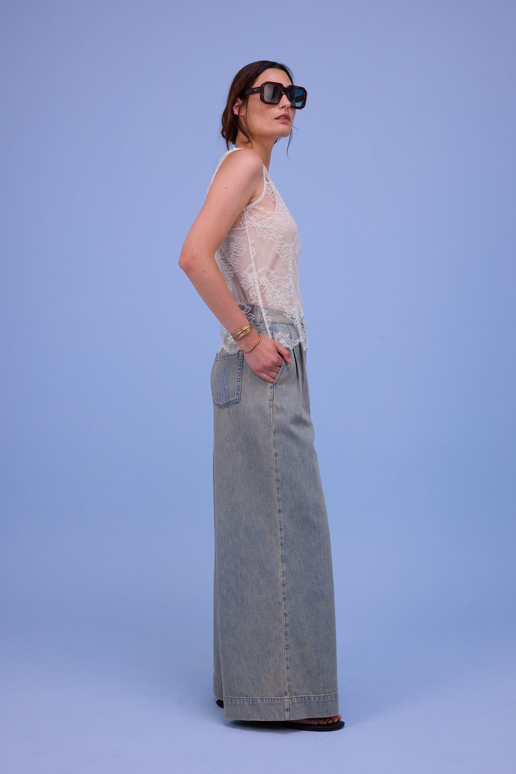 Horijn broek in sand denim