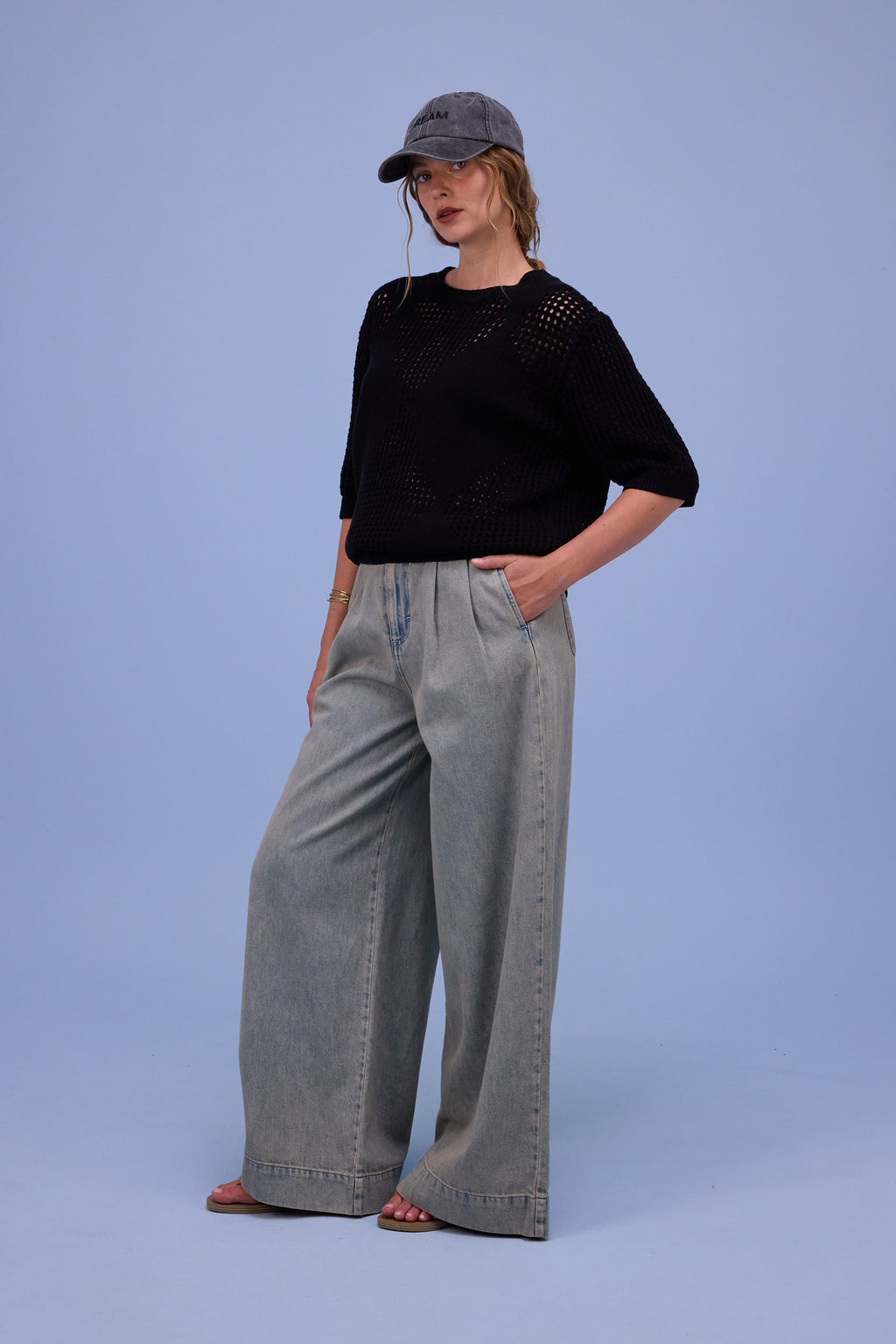 Horijn broek in sand denim