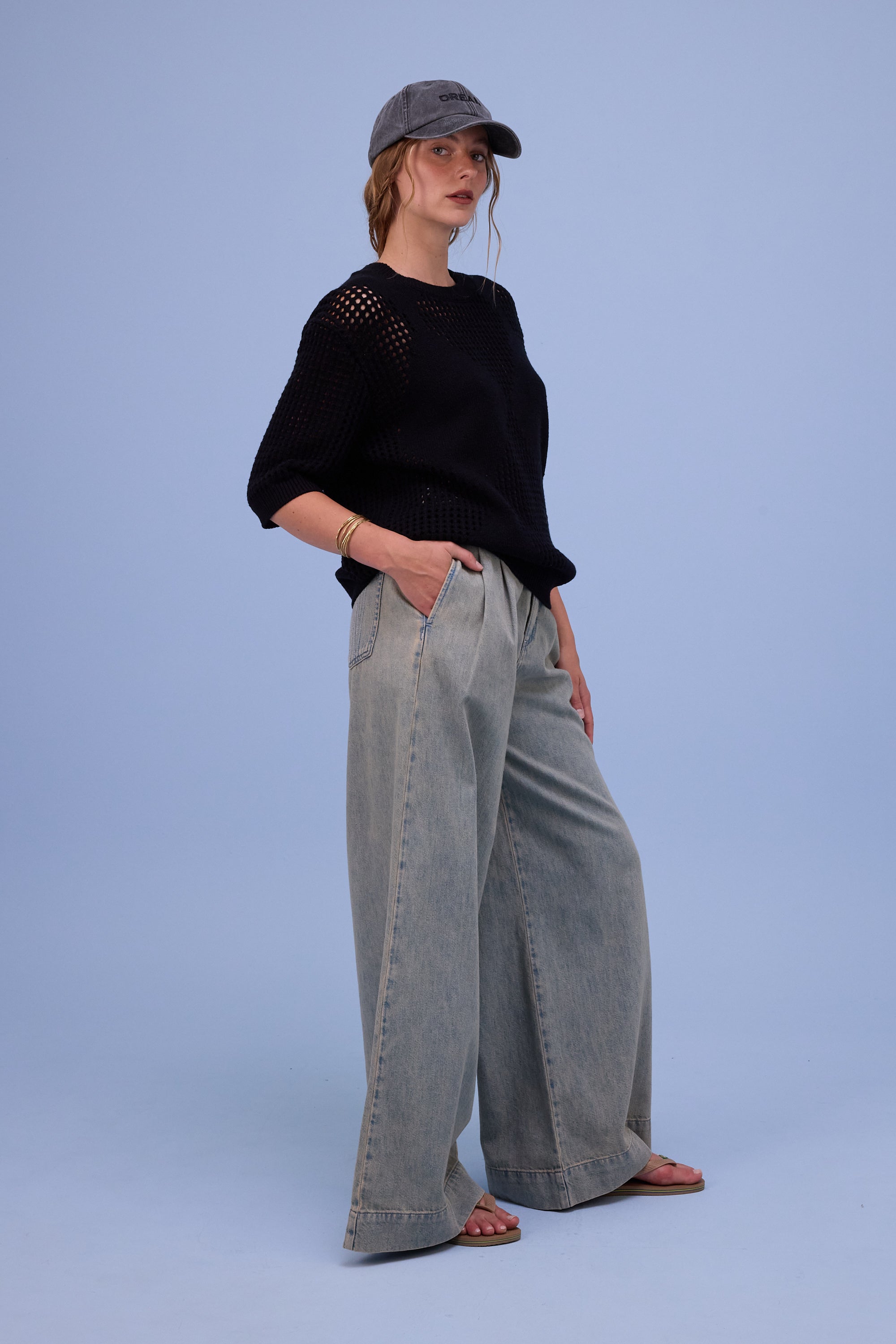 Horijn trousers in sand denim