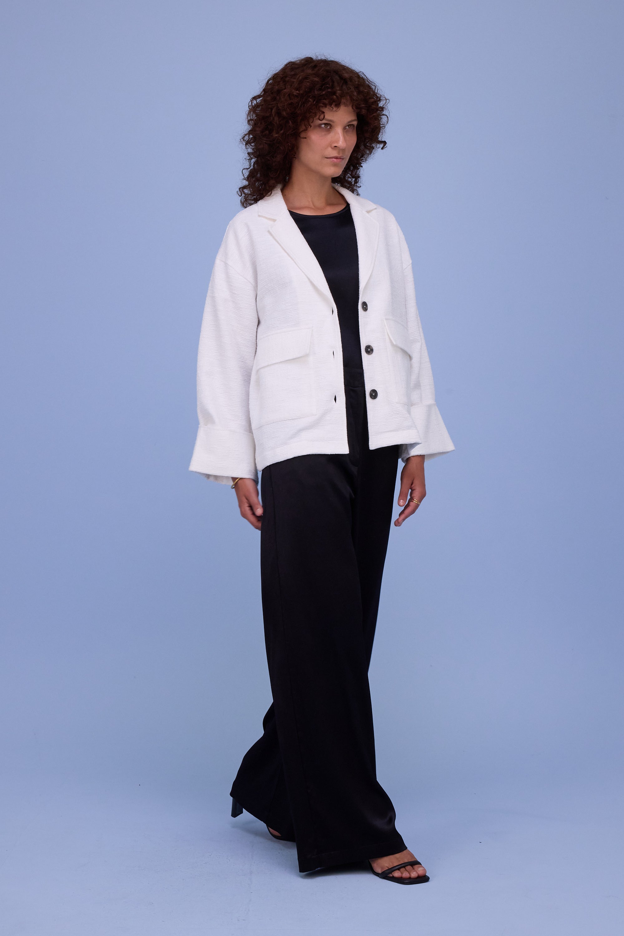 Helder jacket in white tweedy cotton
