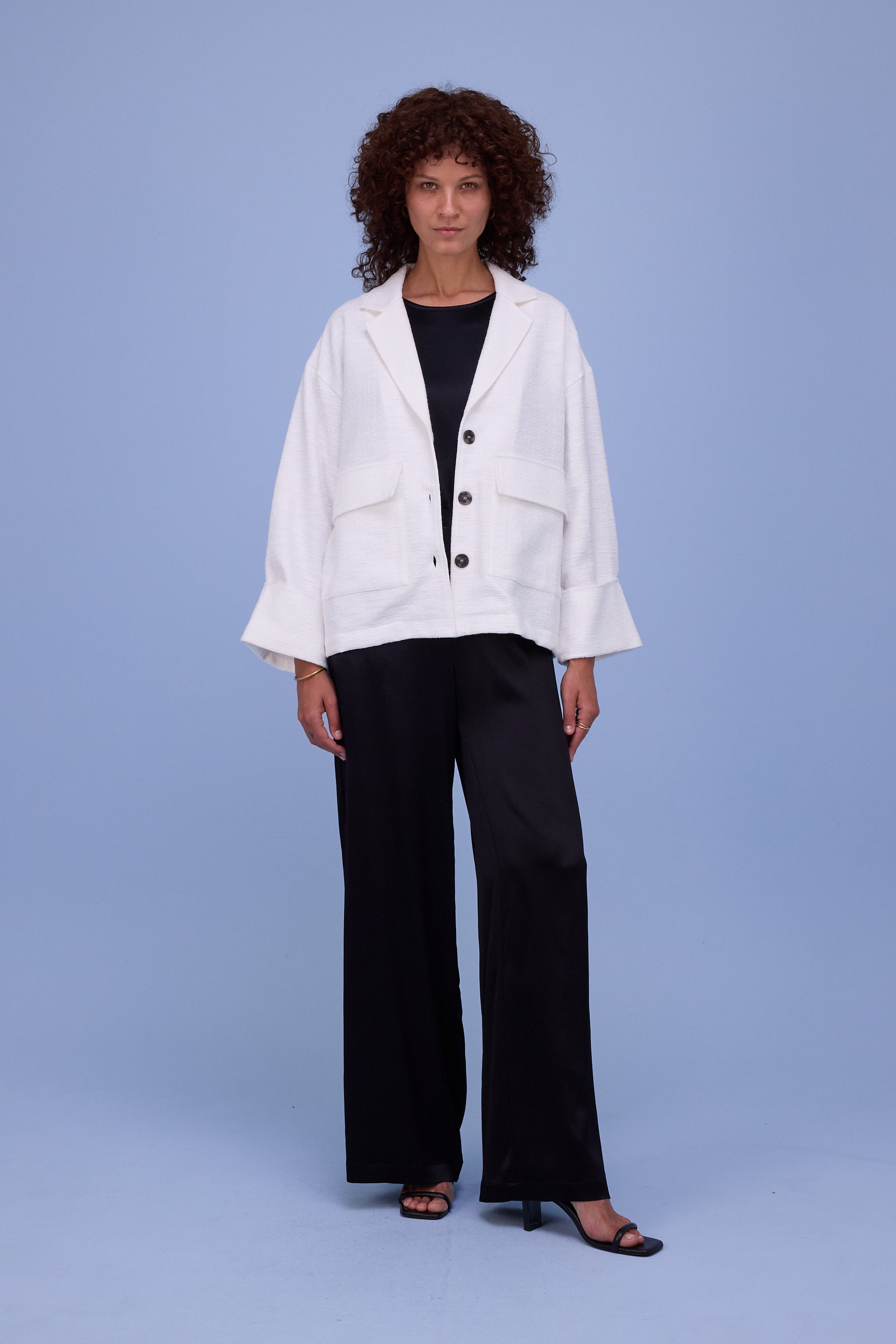Helder jacket in white tweedy cotton
