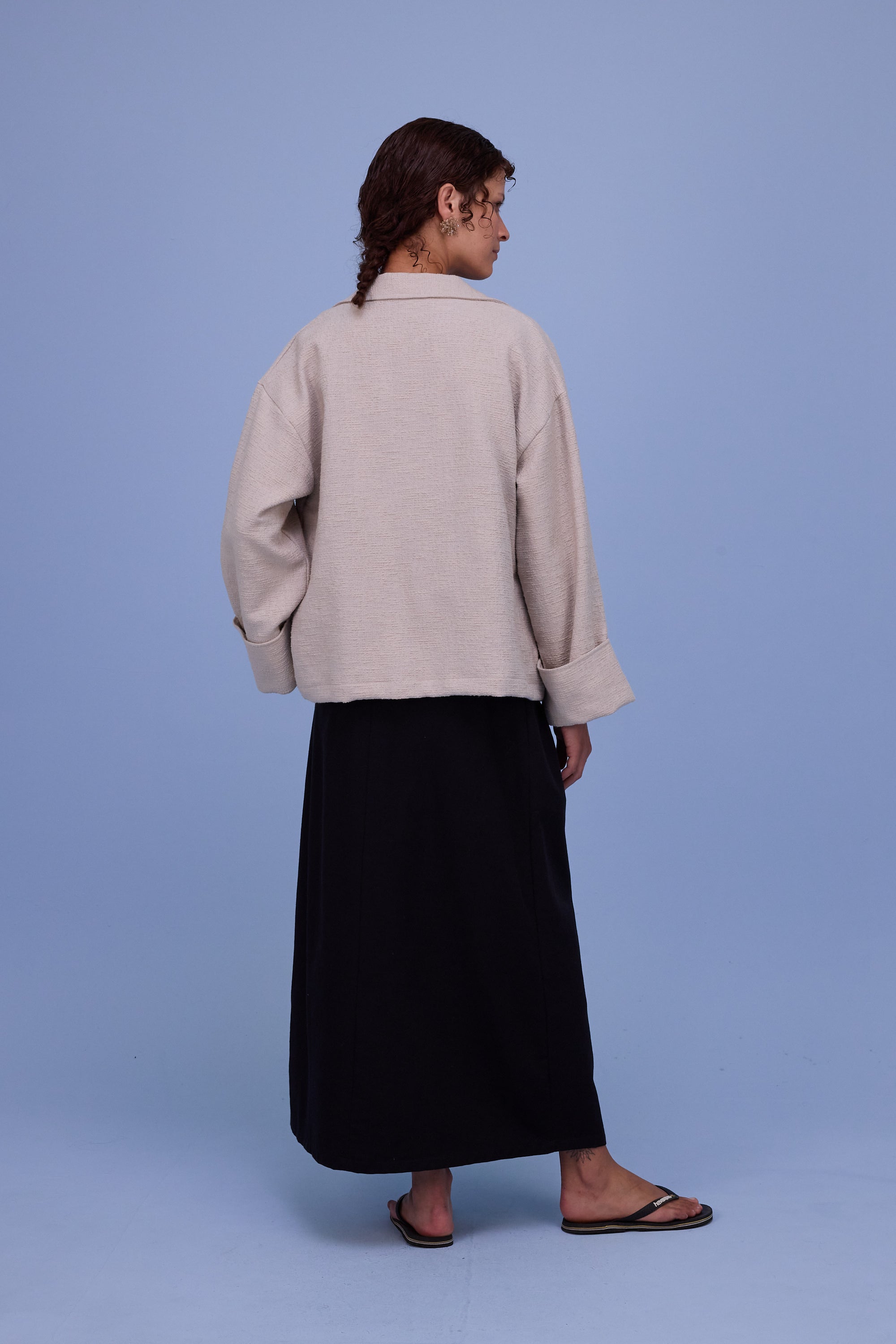 Helder jacket in sand tweedy cotton