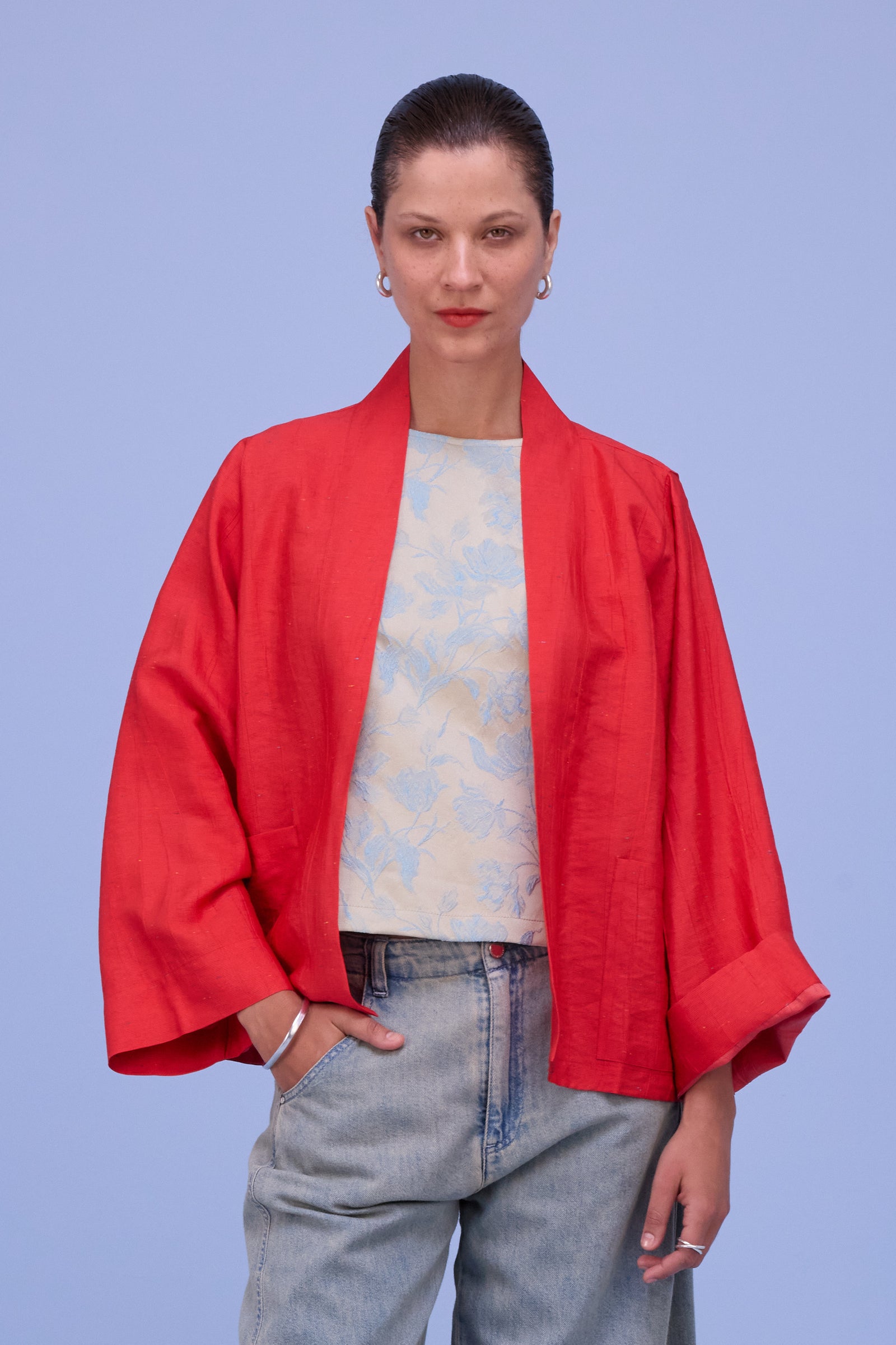 Flenn kimono in fiesta red santoso