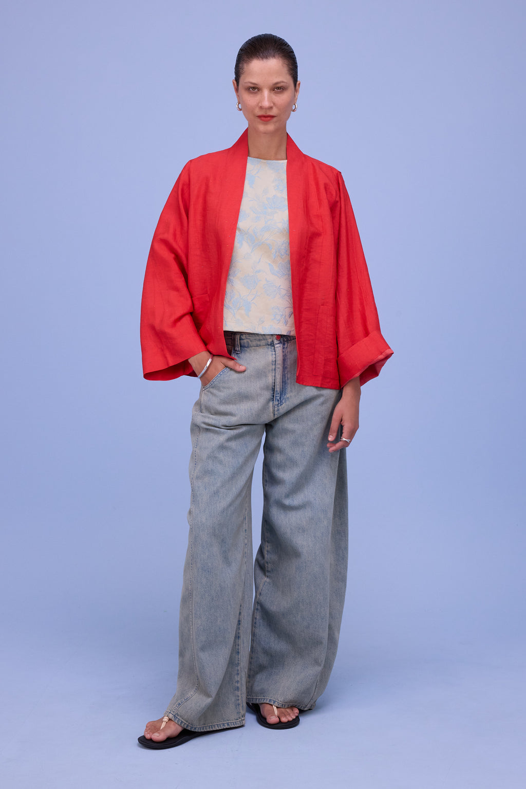 Flenn kimono in fiesta red santoso