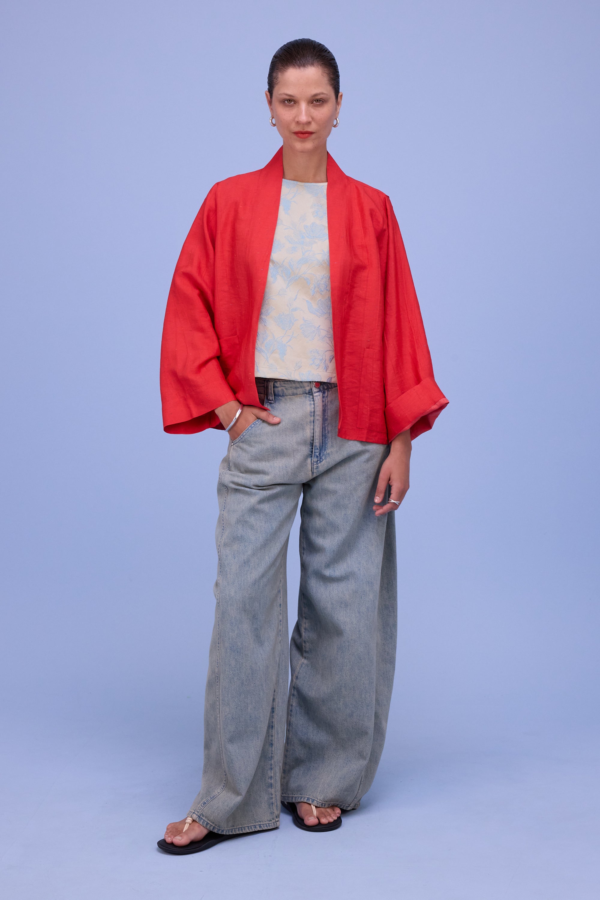 Flenn kimono in fiesta red santoso