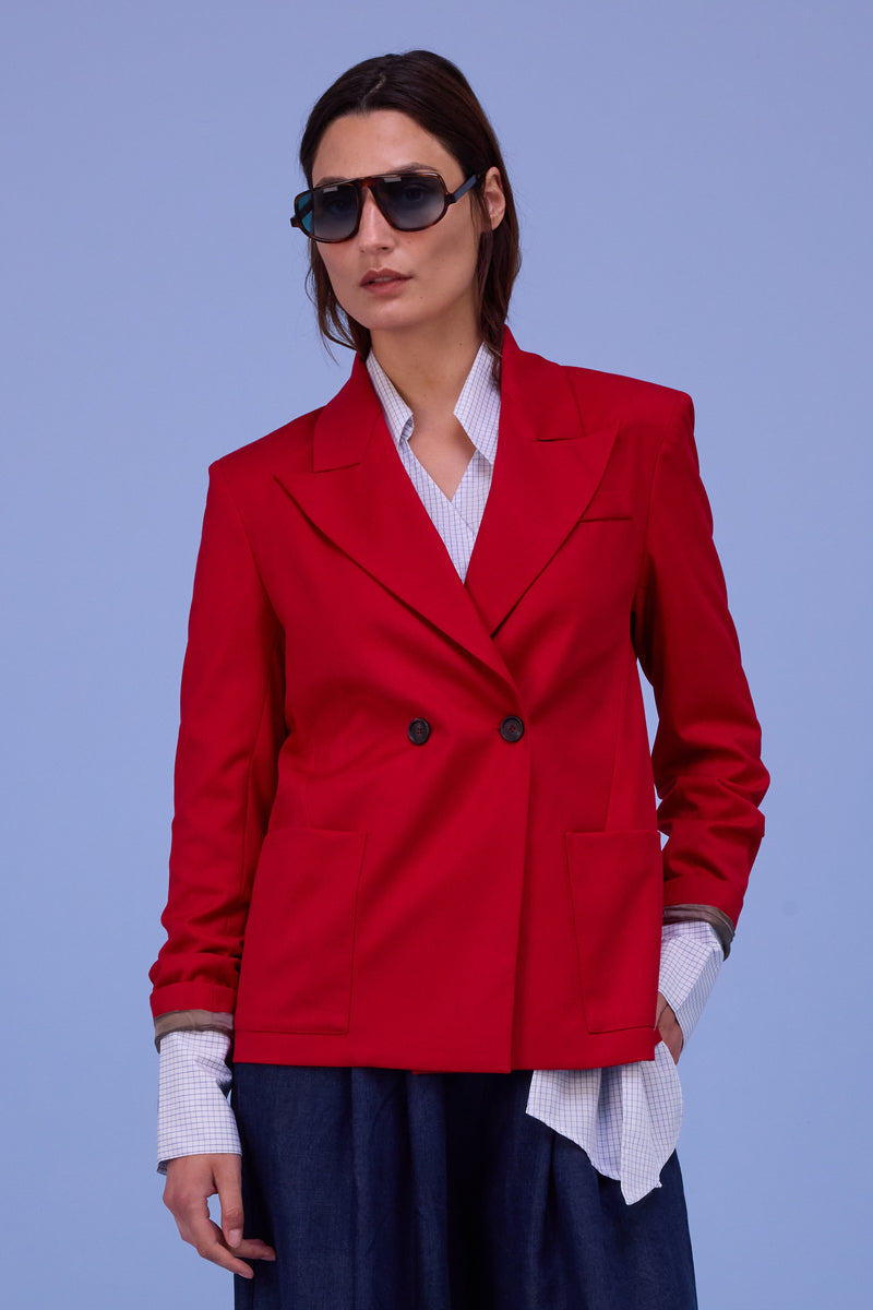 Davos blazer in lipstick red