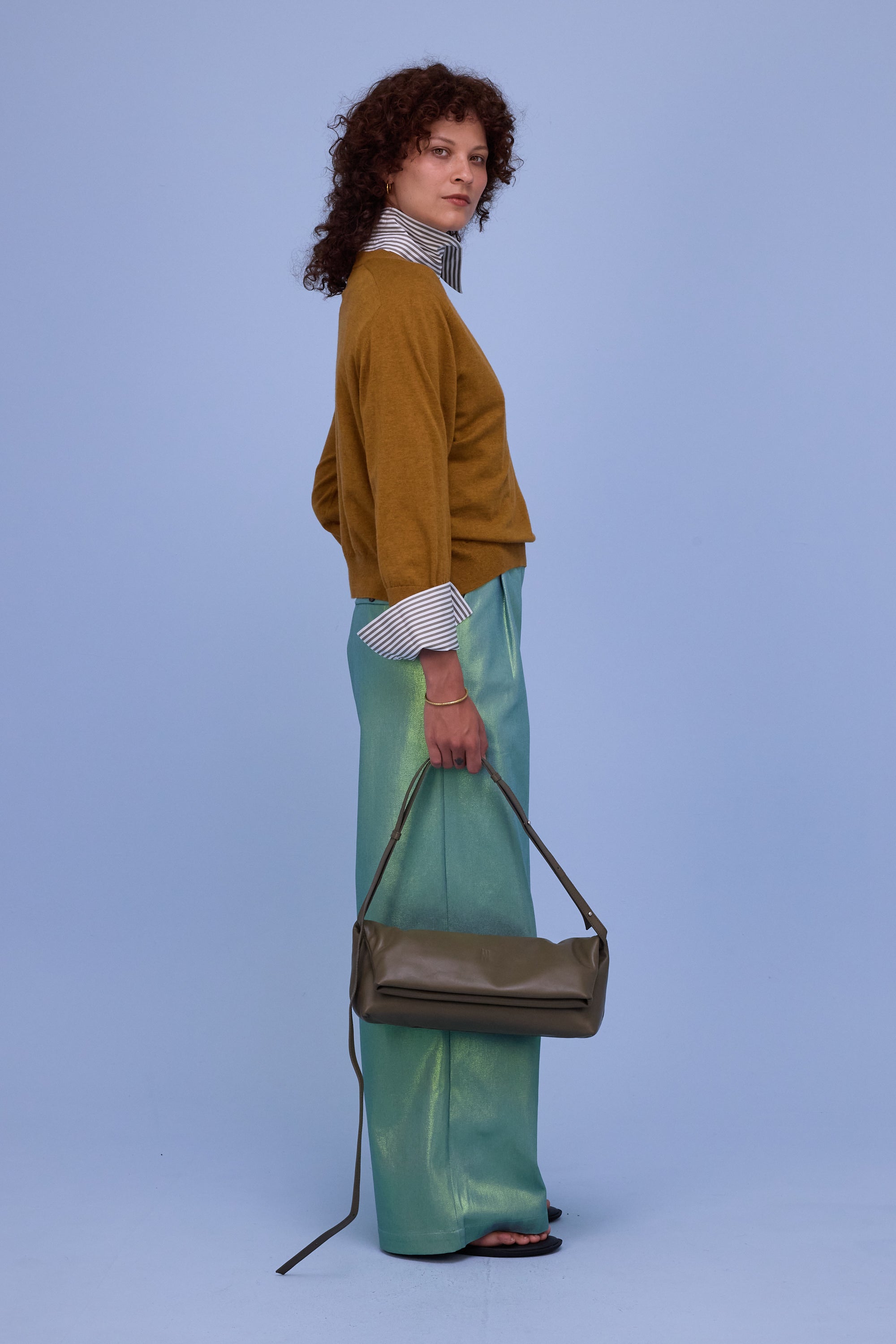 Hamina knitted sweater in golden brown