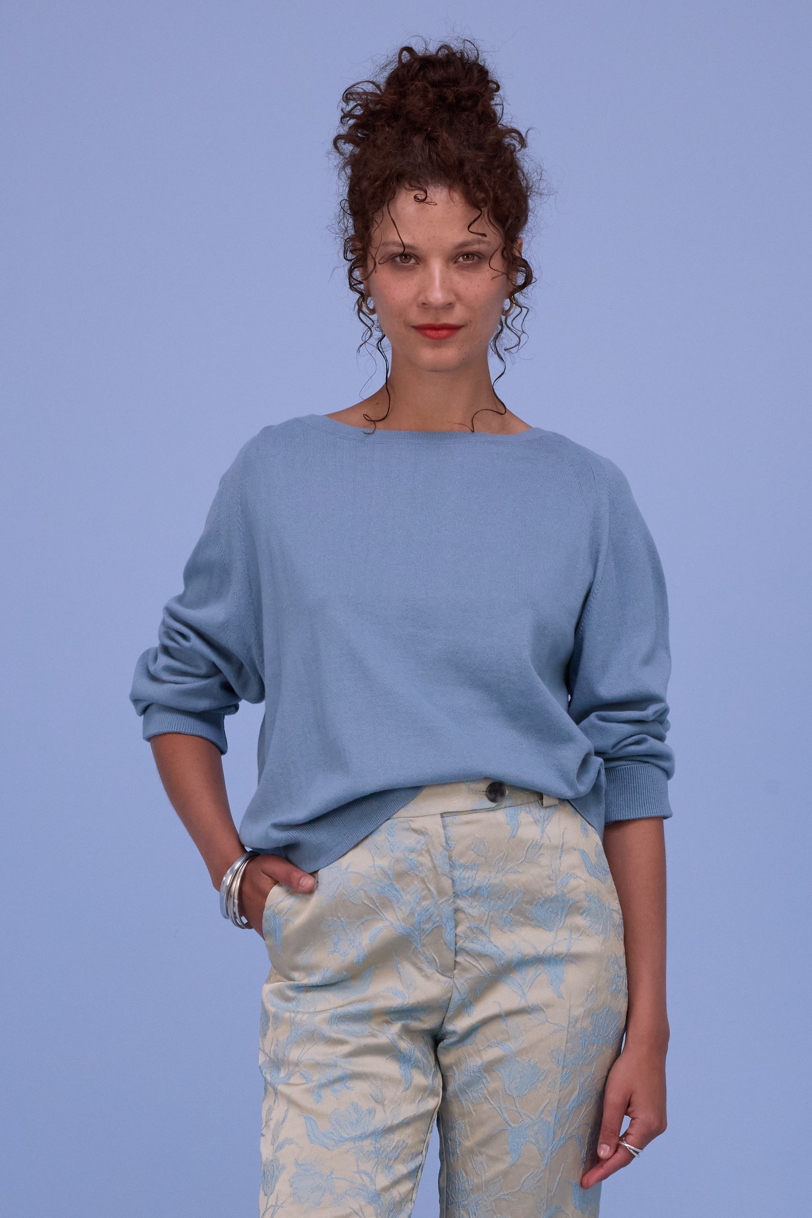 Honfleur trui in dusk blue