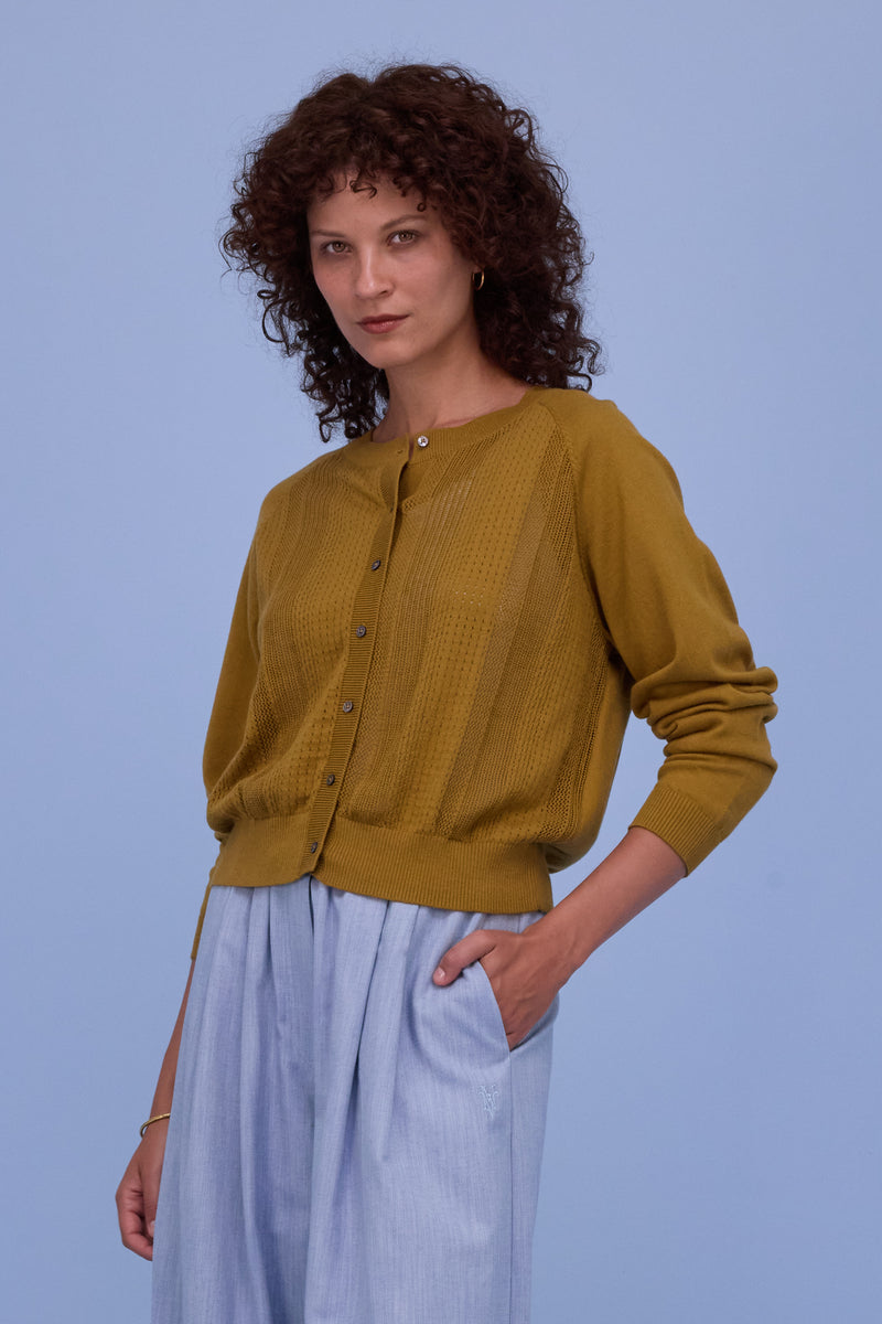 Havar cardigan in mustard