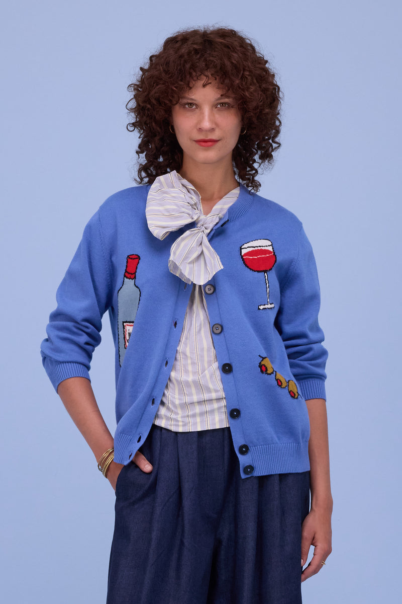 Hyeres cardigan in bluebonnet