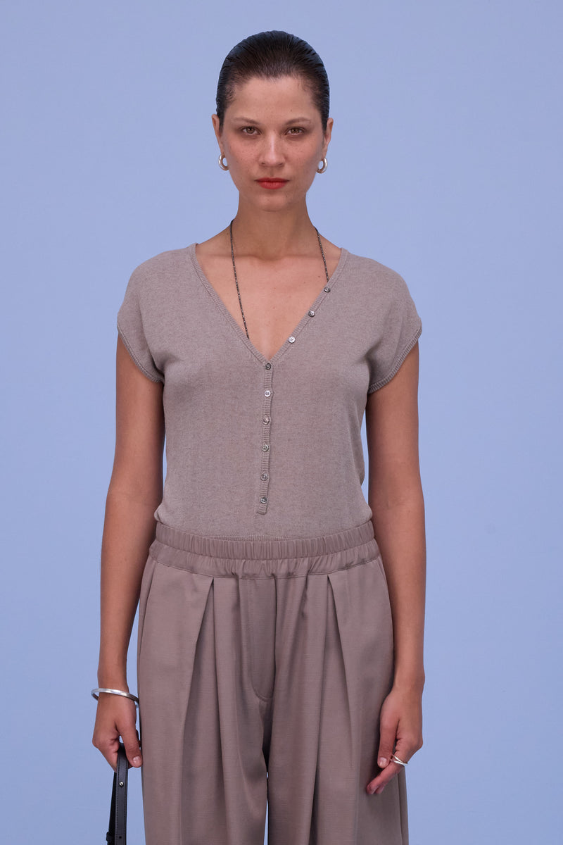 Hommage bodysuit in sand