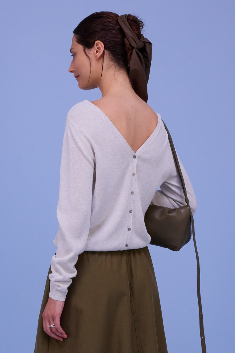 Hortos trui in white chiné