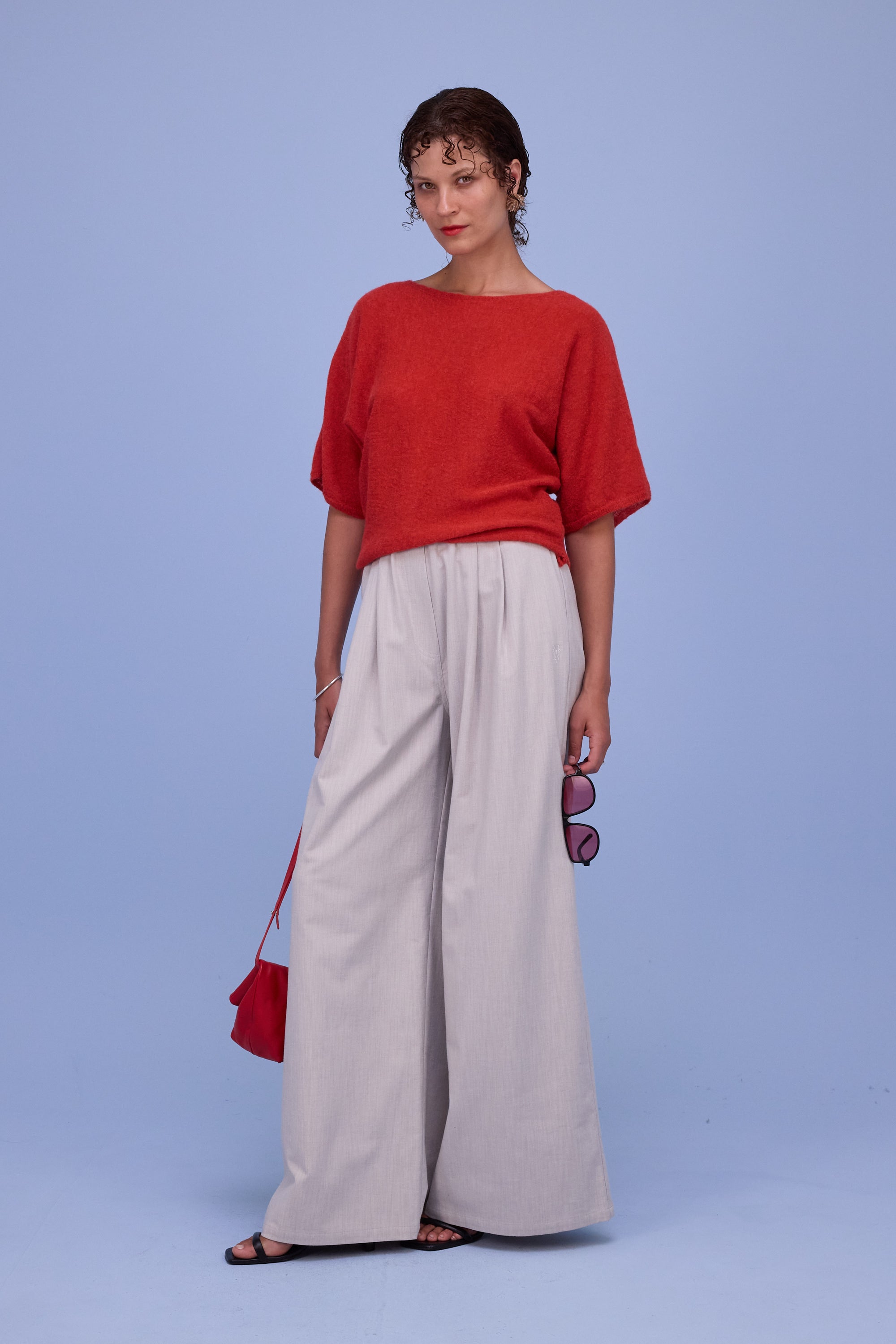 Haarlem knitted top in poppy red