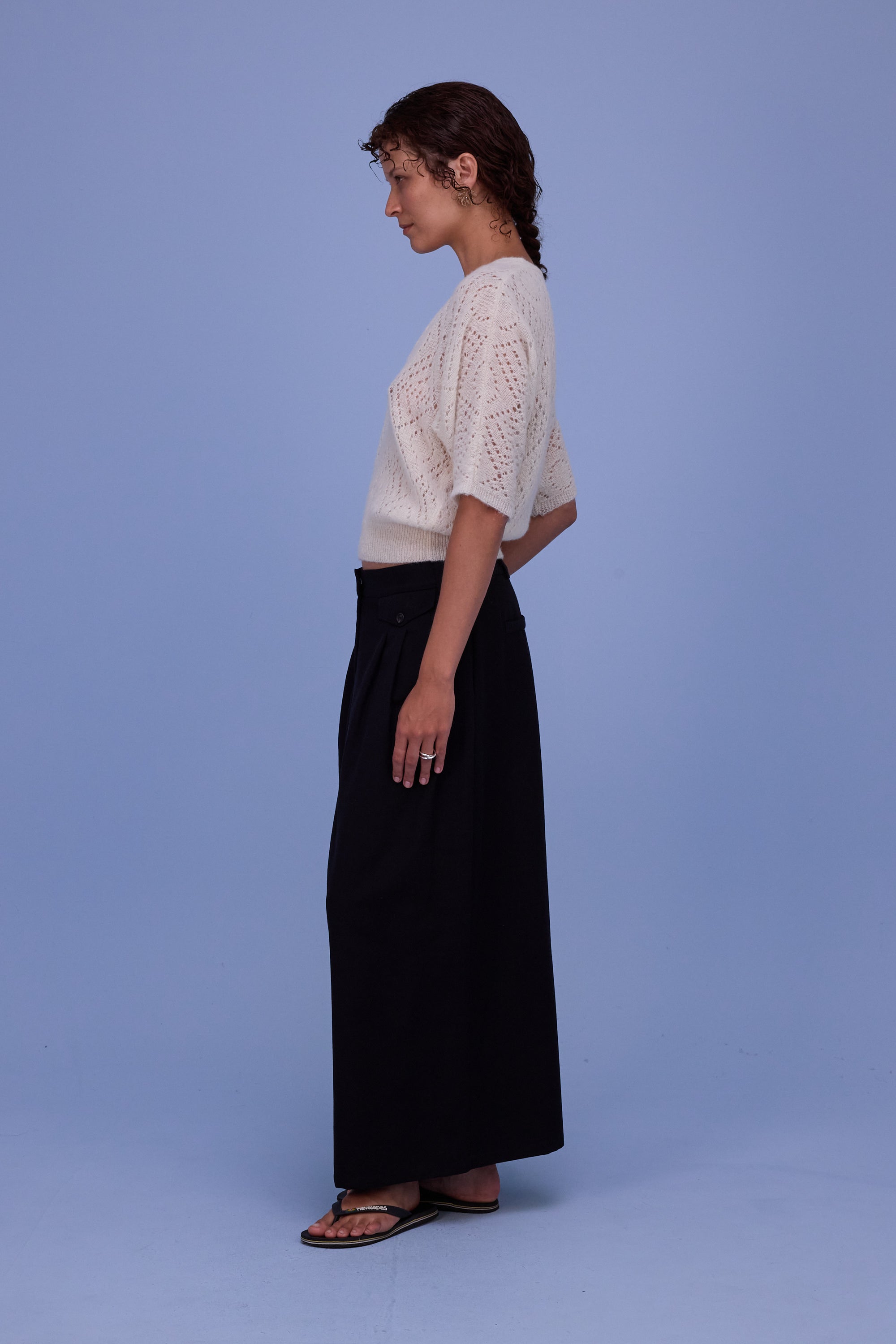 Hainaut knitted top in off-white