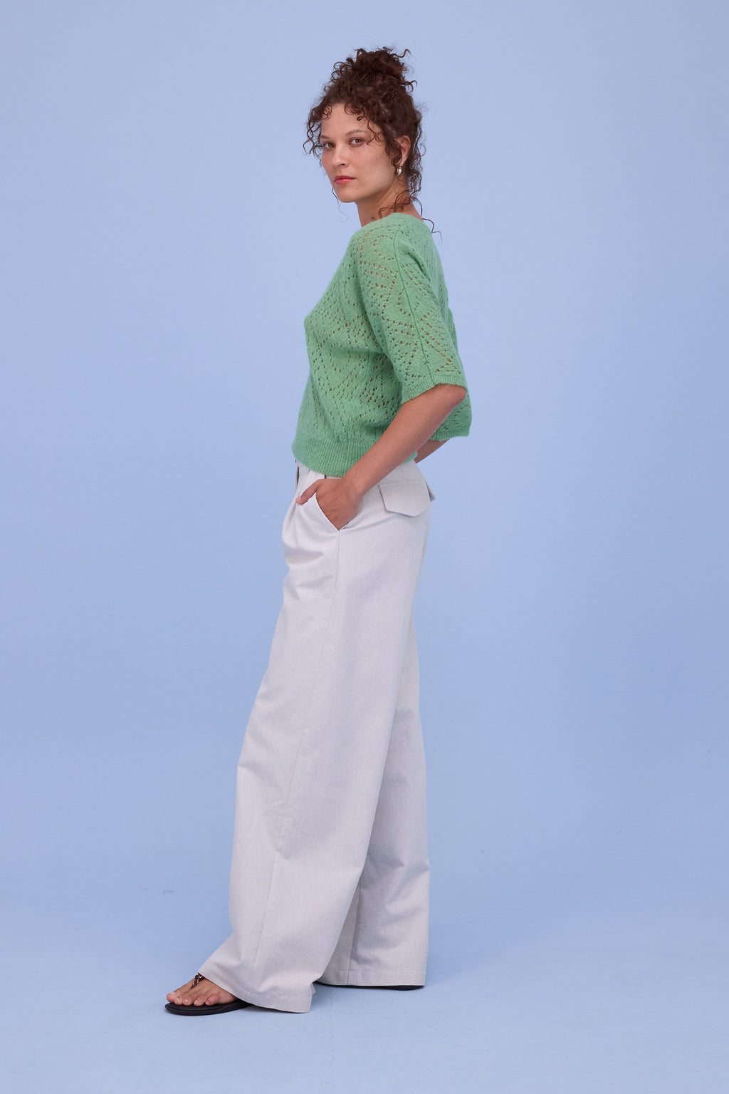 Hainaut knitted top in opaline green