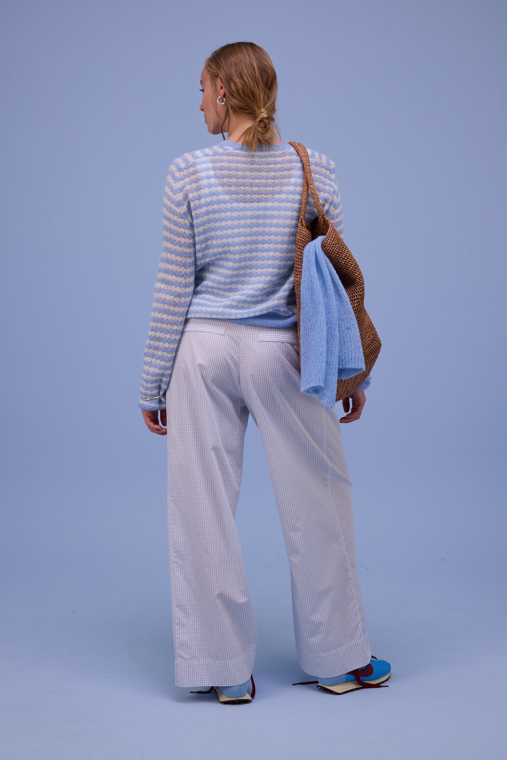 Horta trui in chambray blue/ecru